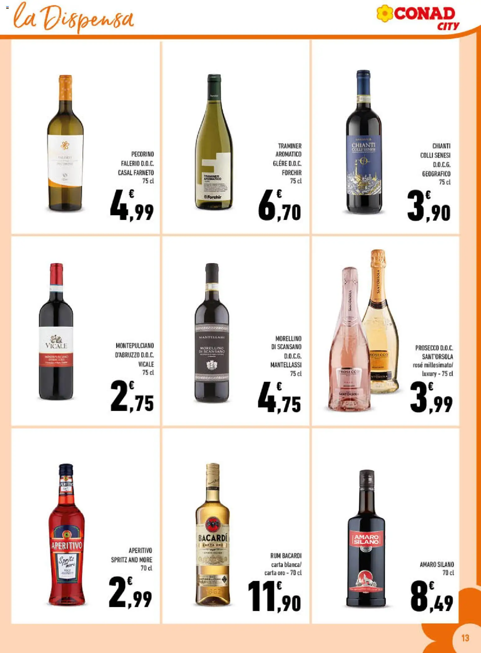 Volantino Conad del 20.05.2026 | Pagina: 13 | Prodotti: Prosecco, Rum, Amaro, Aperitivo