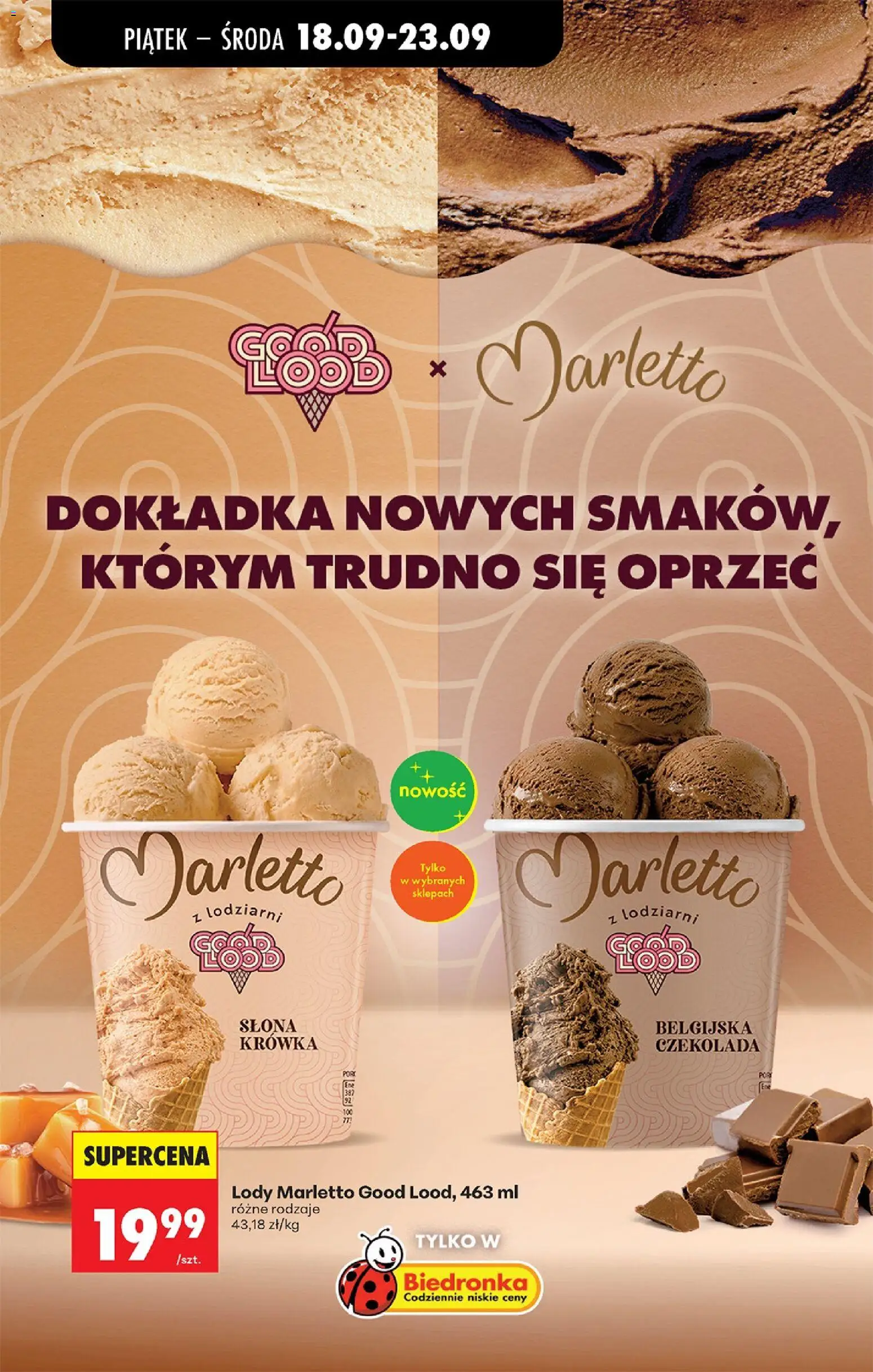 Biedronka gazetka od czwartku od 17.09.2026 | Strona: 63 | Produkty: Krowka, Lody Marletto, Czekolada, Belgijska czekolada