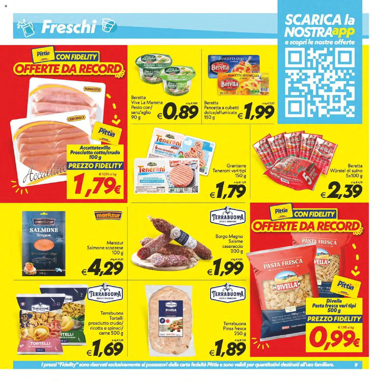 Volantino SuperConveniente del 23/07/2026 | Pagina: 9 | Prodotti: Prosciutto Cotto, Salmone, Pancetta, Pesto