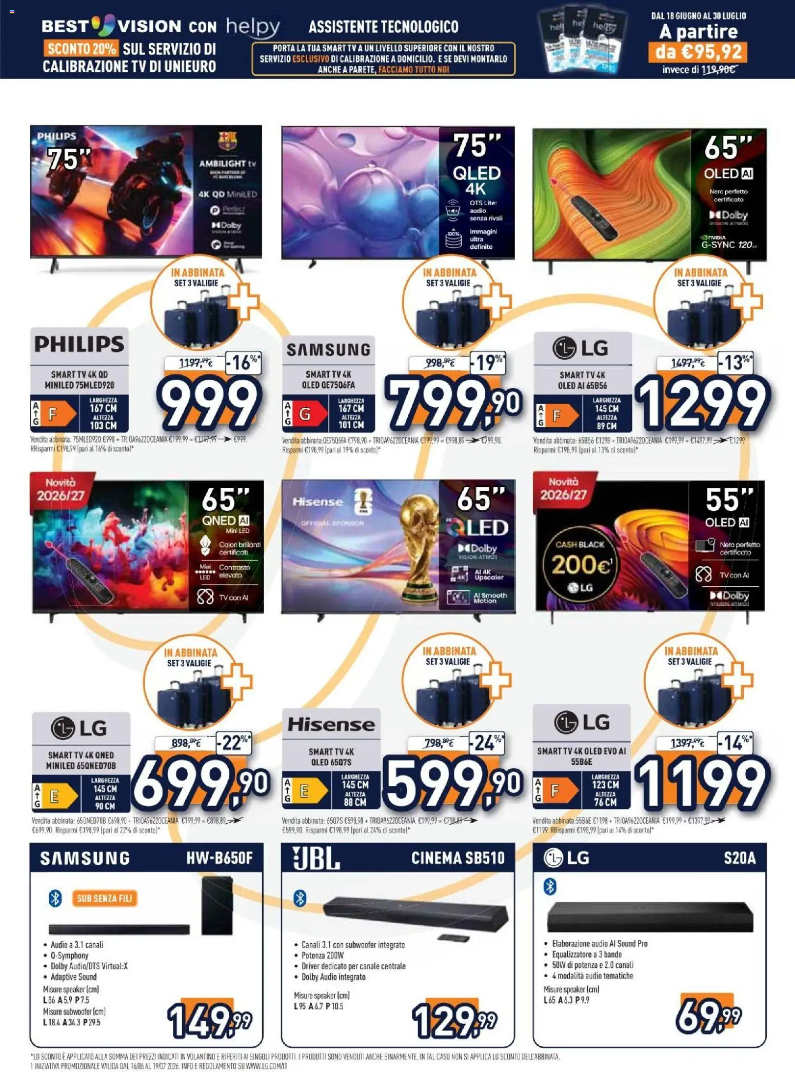 Volantino Unieuro del 01/07/2026 | Pagina: 3 | Prodotti: smart TV, TV, Audio, Samsung