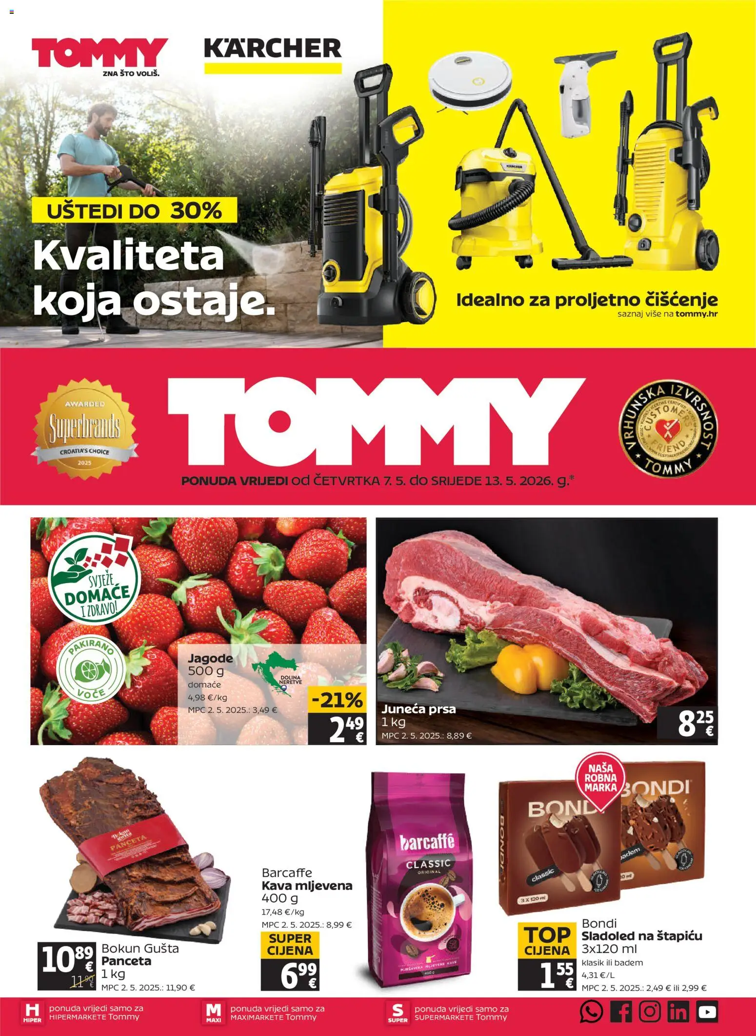 Tommy katalog | vrijedi od 07.05.2026 | Stranica: 1 | Proizvodi: Kava, Jagode, Barcaffe, Panceta