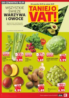 Pogląd oferty "Kiwi, sztuka, Kiwi sztuka" - ważna od 10.09.2026 | Strona: 6 | Produkty: Seler naciowy, Sałata, Warzywa, Owoce