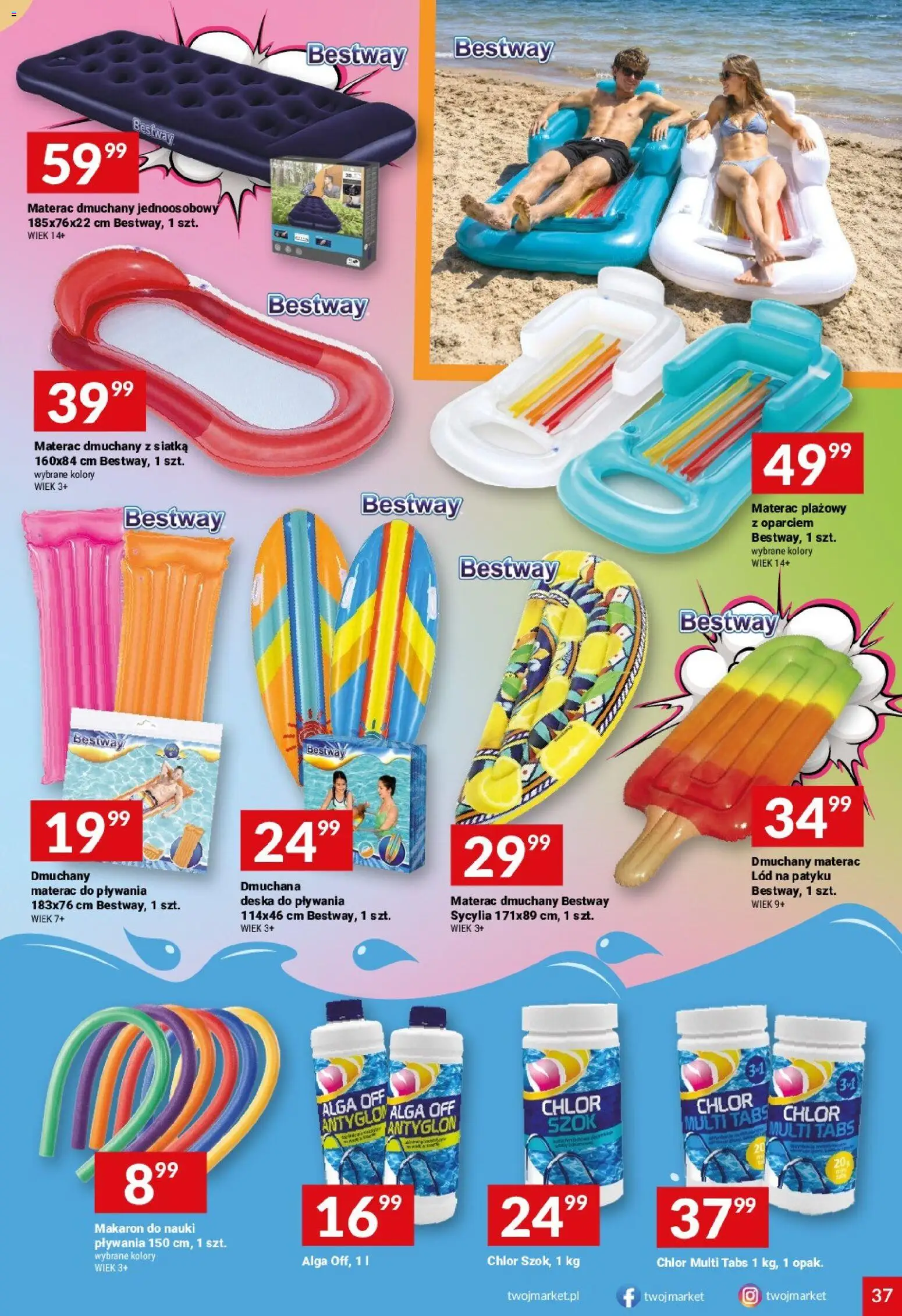 Twój Market gazetka od 08.07.2026 | Strona: 37 | Produkty: Materac, Siatka, Makaron