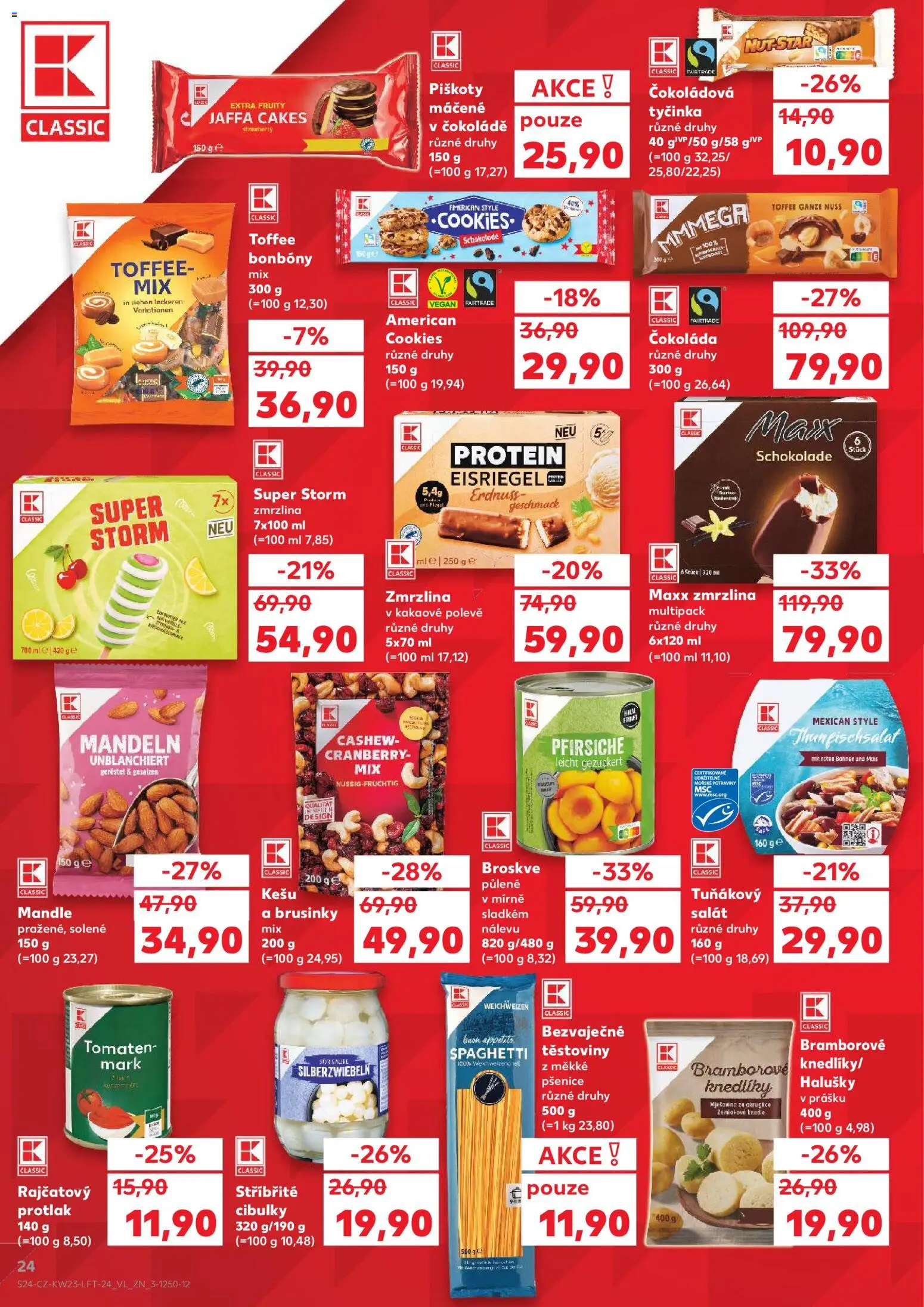 Kaufland leták - Praha 4 od 03.06.2026 | Strana: 24 | Produkty: Bonbóny, Salát, Mandle, Halušky