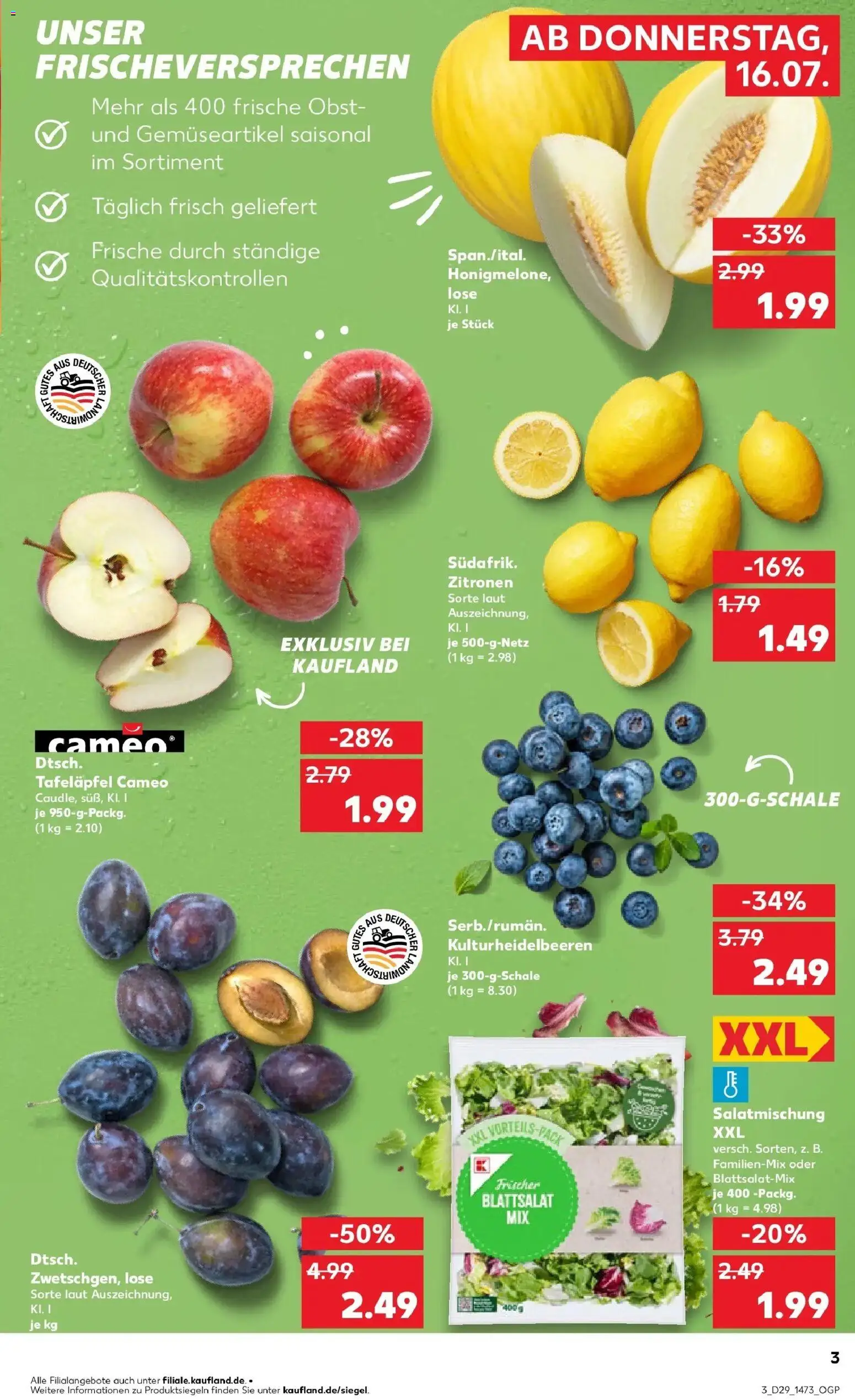 Kaufland Prospekt Pasewalk – gültig ab 16.07.2026 | Seite: 3 | Produkte: Obst, Zitronen