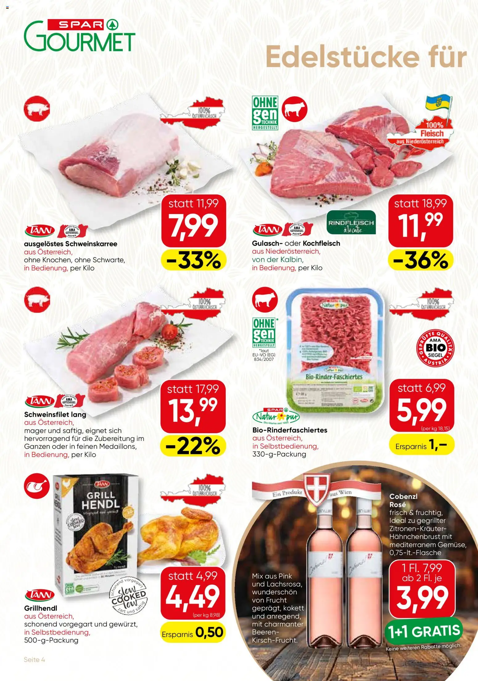 SPAR Gourmet Flugblatt gültig ab 16.07.2026 | Seite: 4 | Produkte: Grill, Rindfleisch