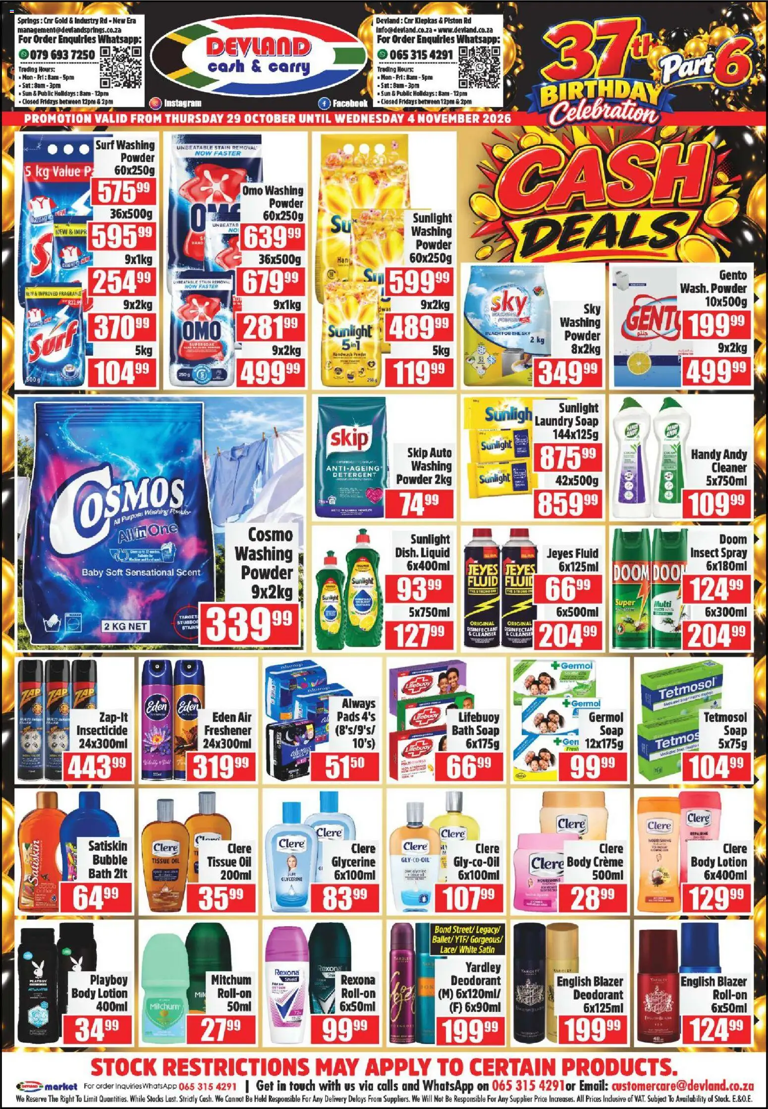 New Devland catalogue – valid from 29/10/2026 | Page: 4 | Products: Tissue oil, Handwash, Bath, Disinfectant