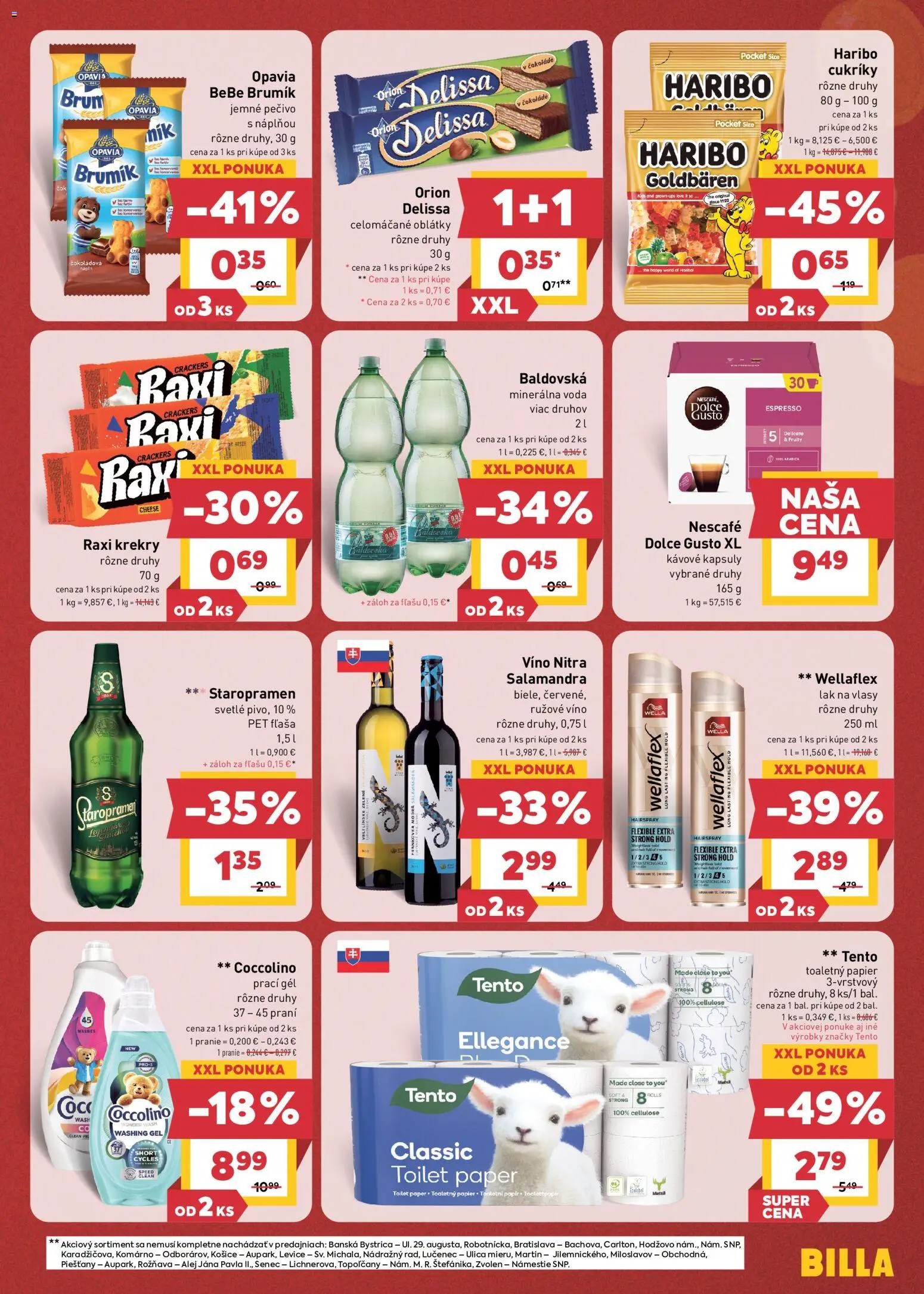 Nové Billa akcie – leták je platný od 07.10.2026 | Strana: 11 | Produkty: Dolce Gusto, Prací gél, Toaletný papier, Voda