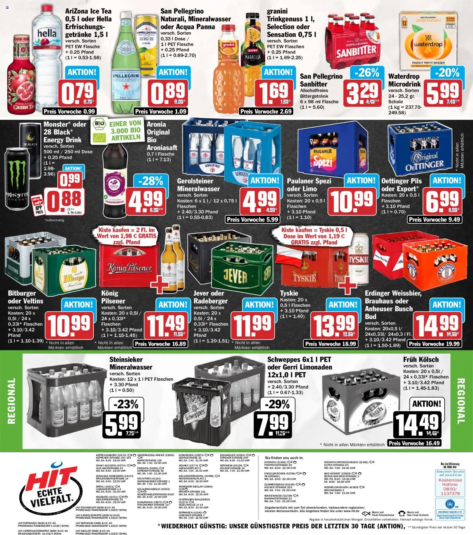 HIT Prospekt – gültig ab 21.09.2026 | Seite: 18 | Produkte: Tyskie, Pils, Schweppes, Mineralwasser