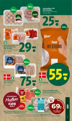 Coop medister 7-10% eller frikadeller, 300-500 g. Kg-pris maks. 83,33. Frit valg. 1 pakke. gyldig fra 30.04.2026 | Side: 9