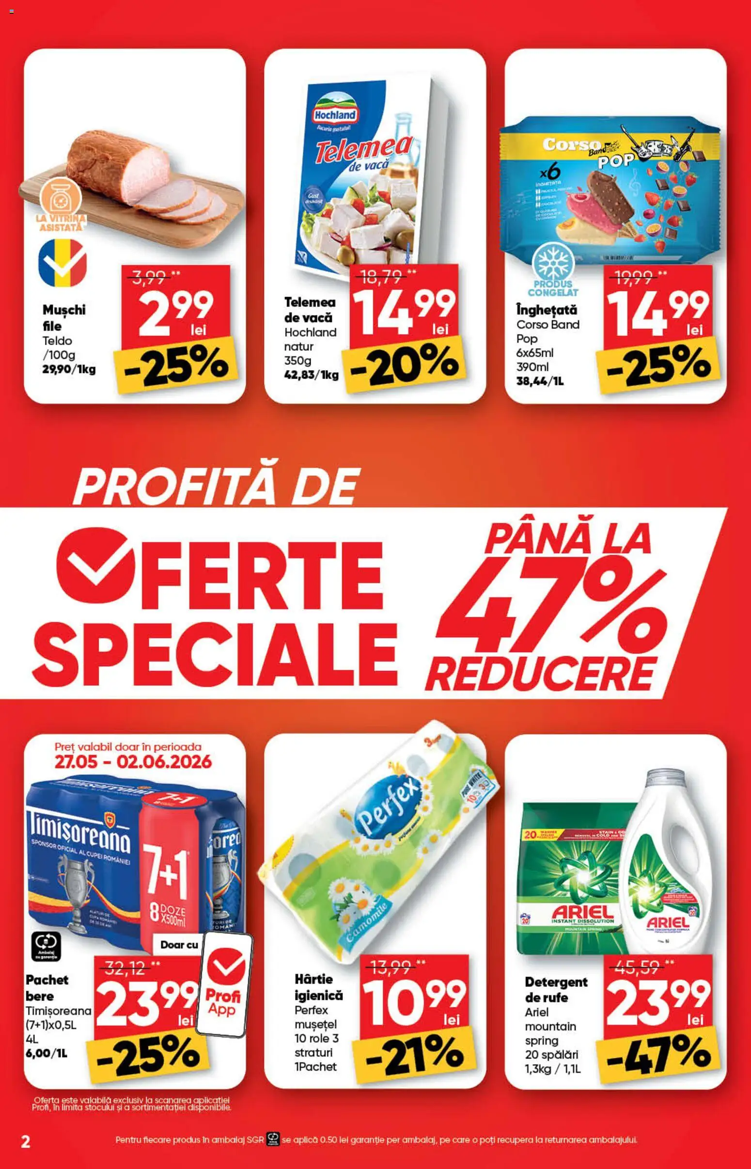 Noul catalog Profi – valabil de la 27.05.2026 | Pagină: 2 | Produse: Role, Vitrină, Bere, Înghețată