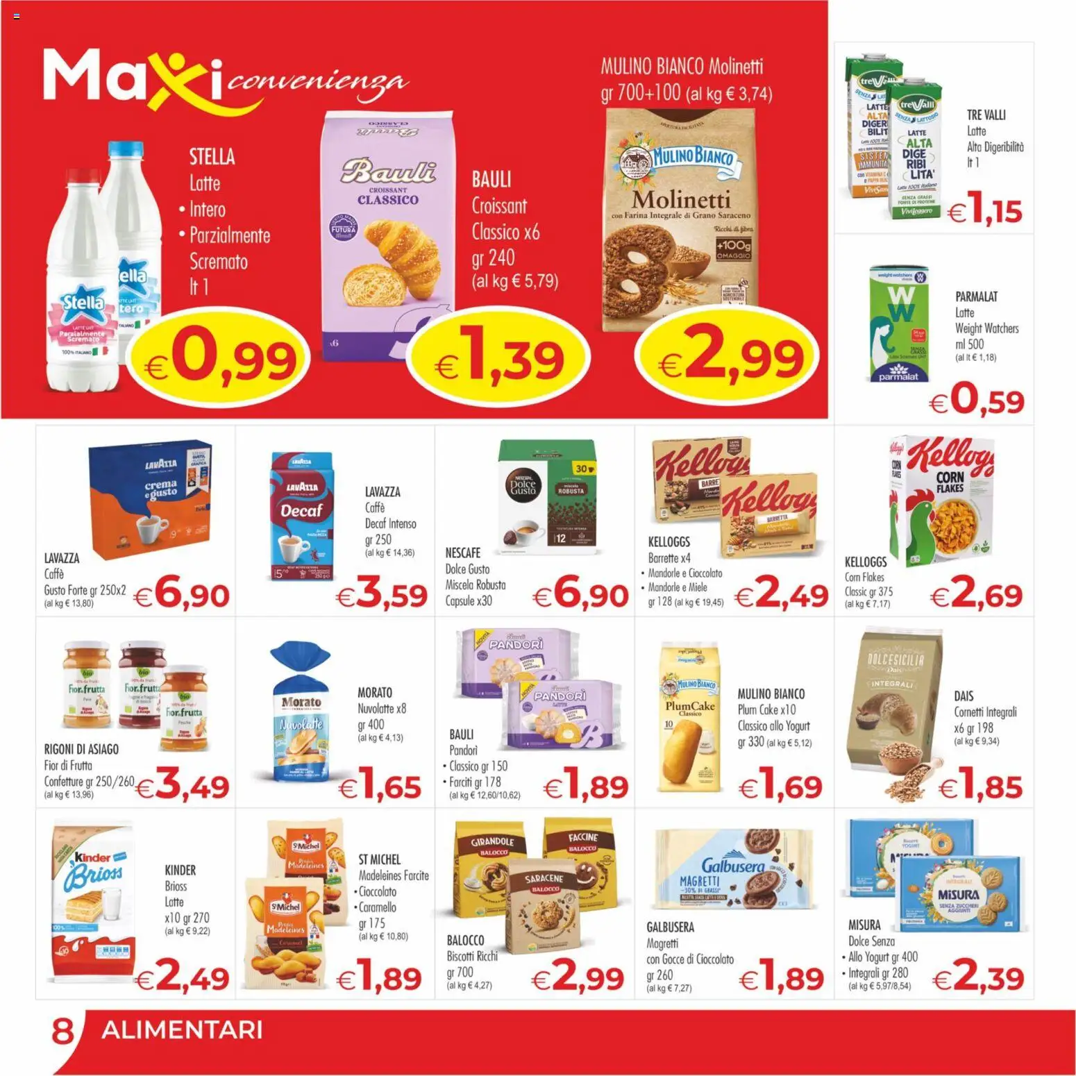 Volantino MerSi Supermercati del 06.05.2026 | Pagina: 8 | Prodotti: Frutta, Latte, Plumcake, Lavazza