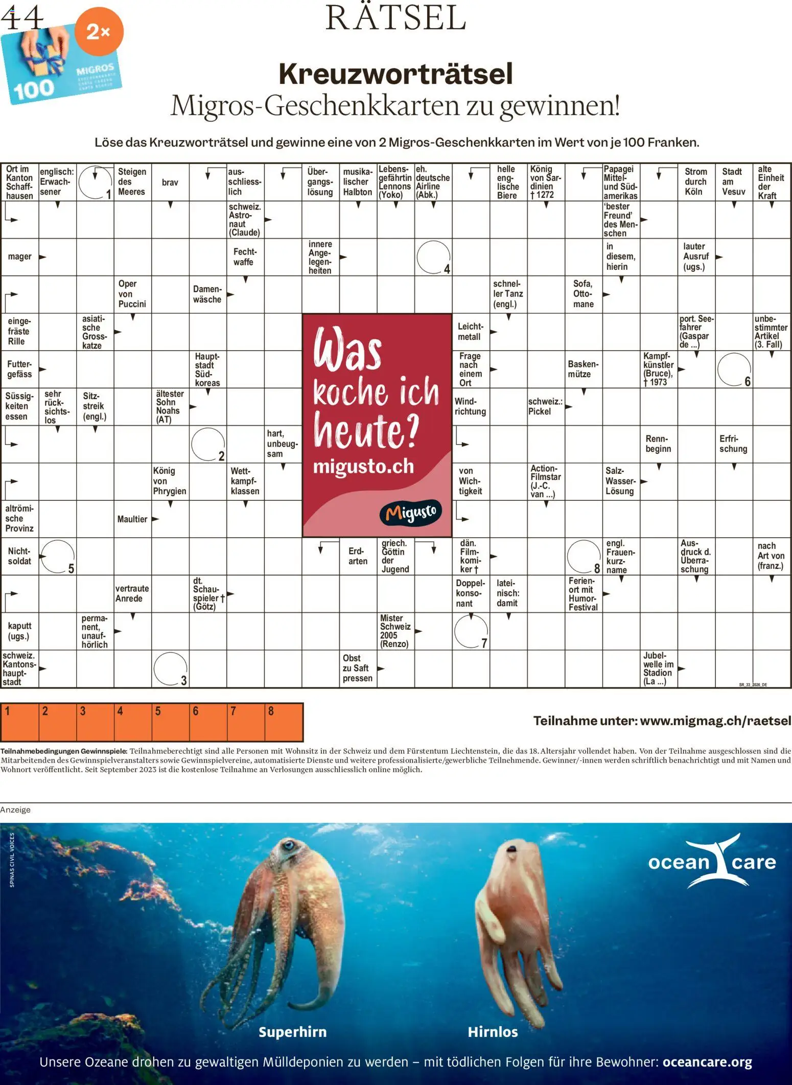 Migros aktionen Magazin – gültig ab 12.08.2026 | Seite: 44 | Produkte: Saft, Salz, Wasser, Spieler