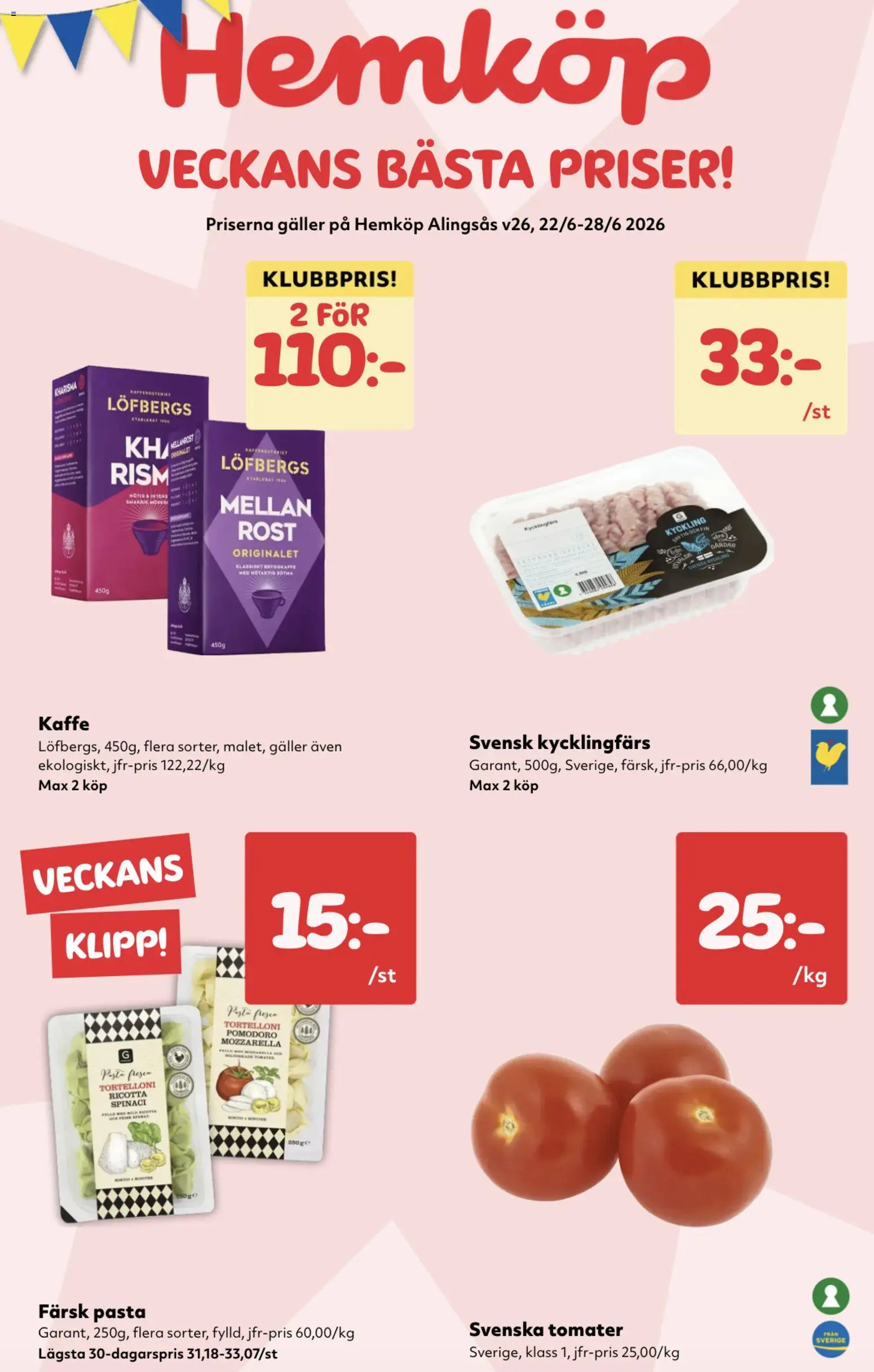 Hemköp reklamblad aktuell från 22/06/2026 | Sida: 1