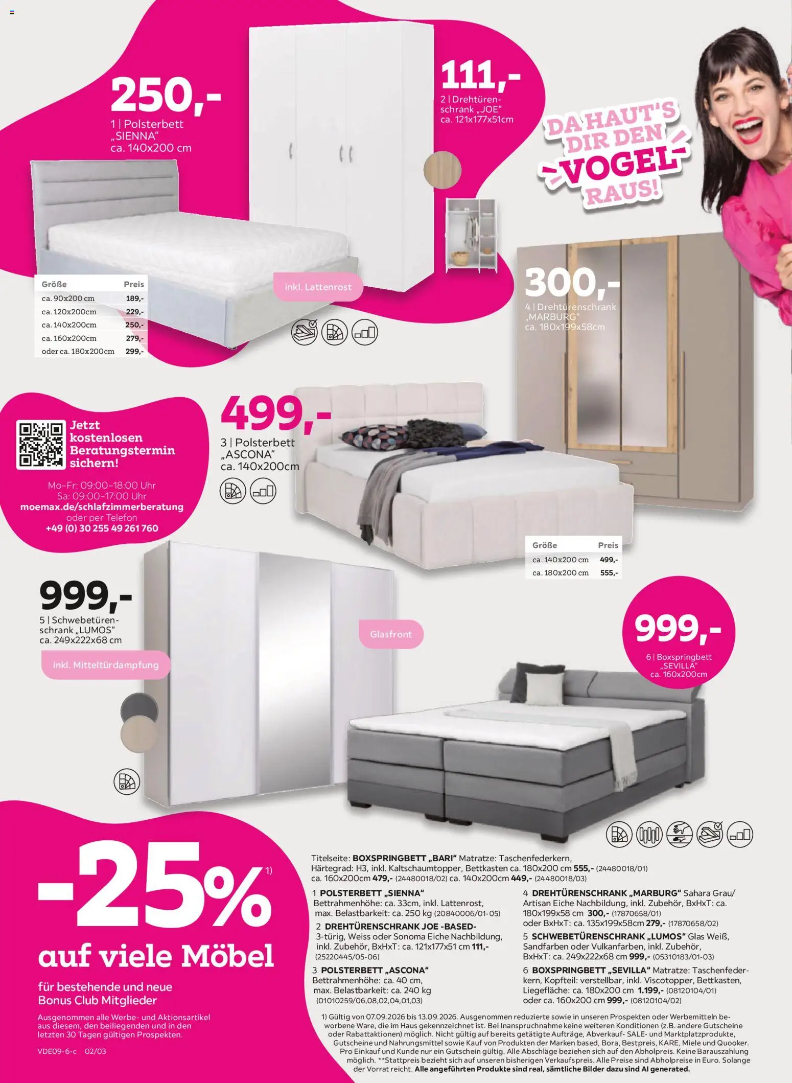 Mömax Prospekt – gültig ab 07.09.2026 | Seite: 2 | Produkte: Miele, Lattenrost, Bilder, Telefon