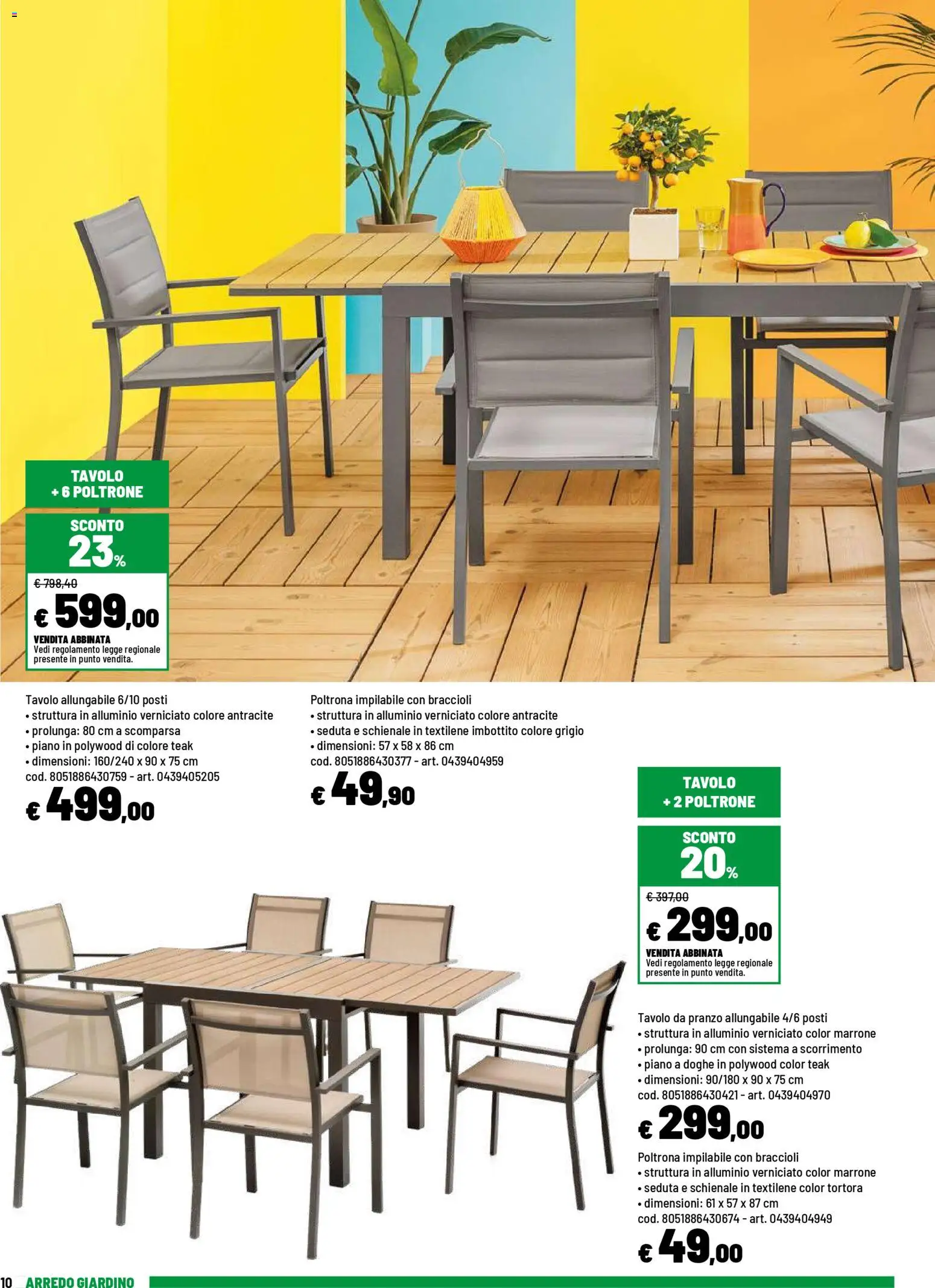Volantino Iper del 20.04.2026 | Pagina: 10 | Prodotti: Braccioli, Alluminio, Poltrona, Tavolo