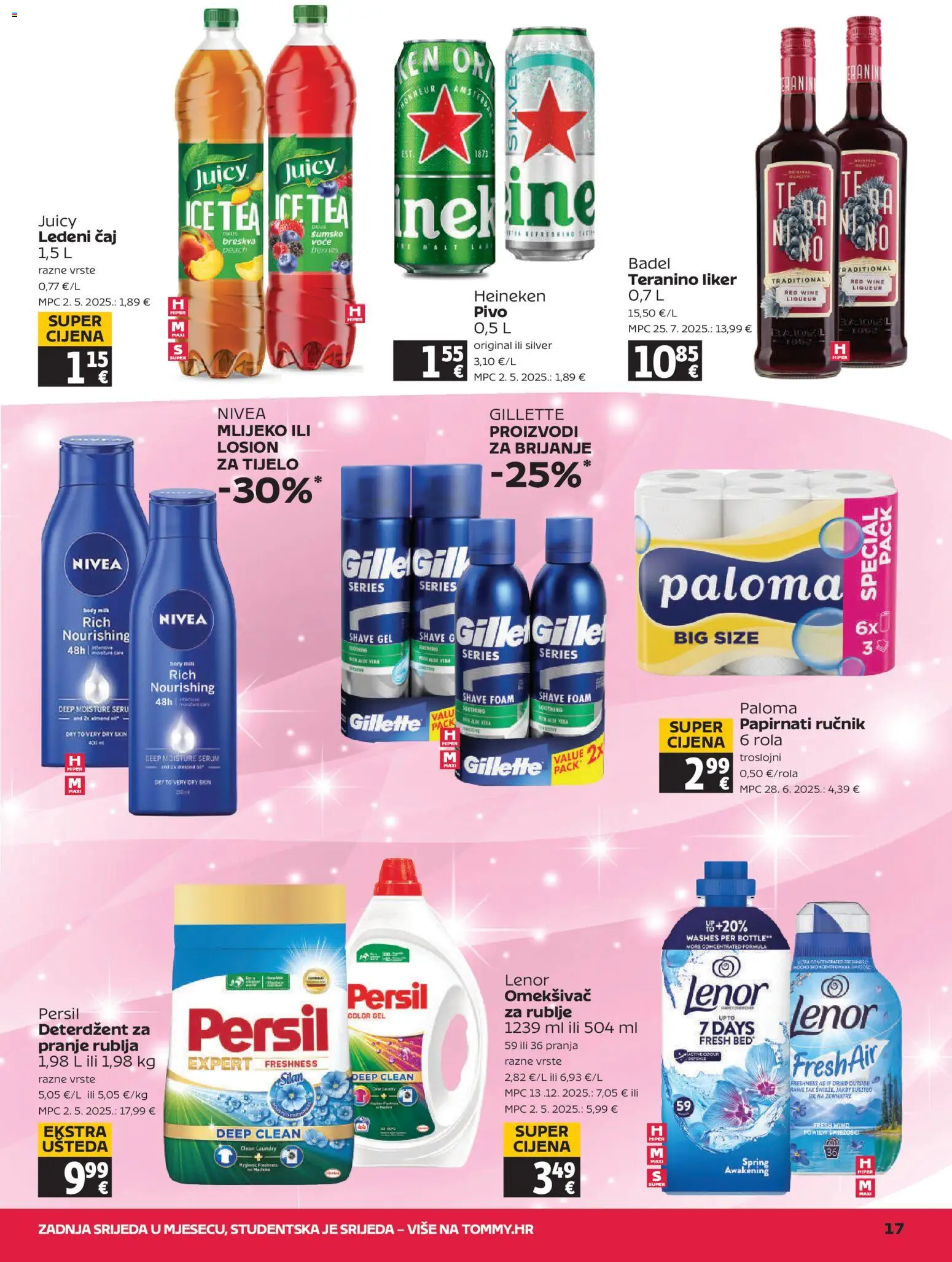 Tommy katalog | vrijedi od 21.05.2026 | Stranica: 17 | Proizvodi: Omekšivač, Liker, Teranino, Nivea