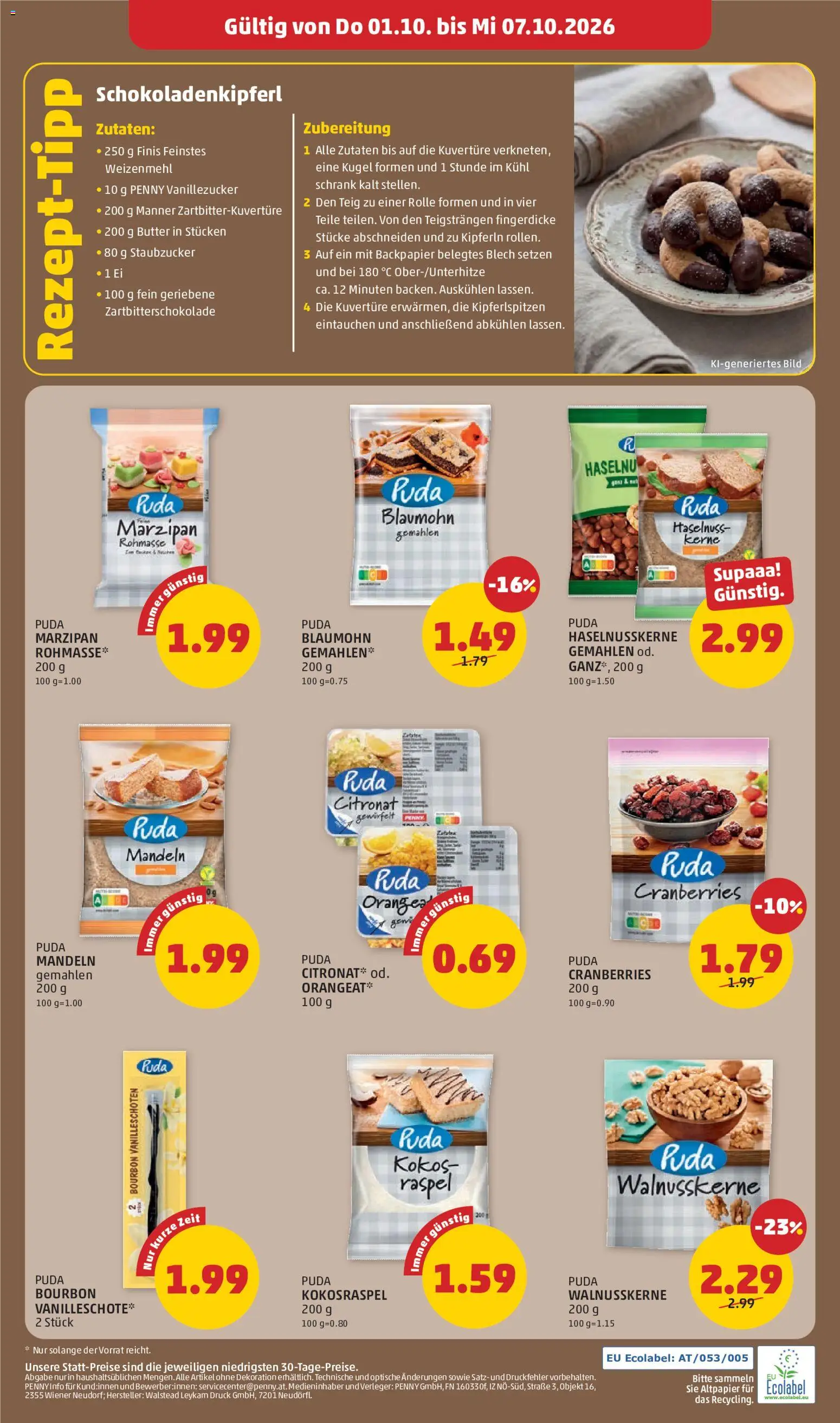Penny Markt Familien-Backspaß gültig ab 01.10.2026 | Seite: 4 | Produkte: Zutaten, Schrank, Butter, Bourbon