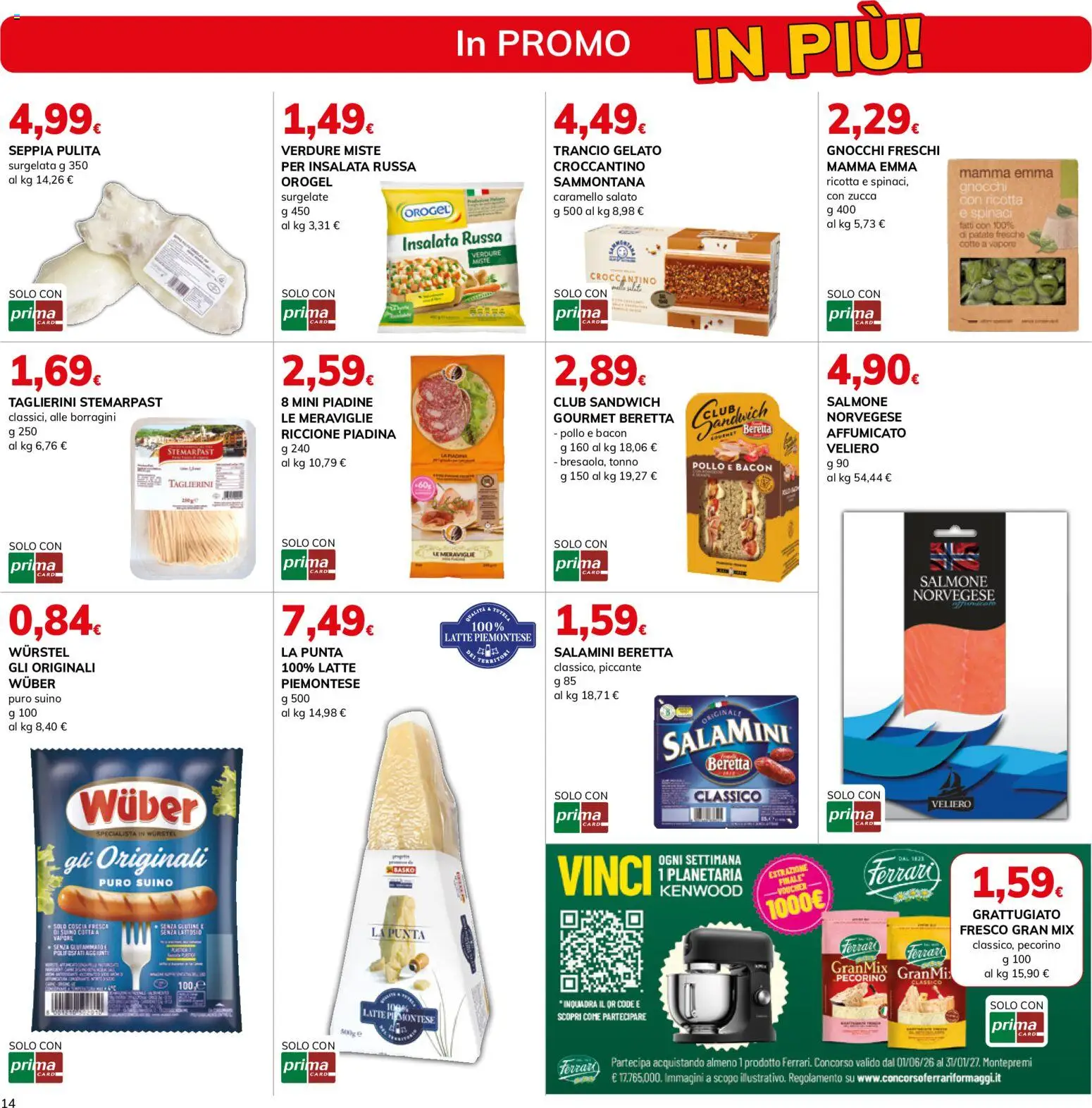 Volantino Basko del 13/10/2026 | Pagina: 14 | Prodotti: Latte, Wurstel, Ricotta, Pecorino