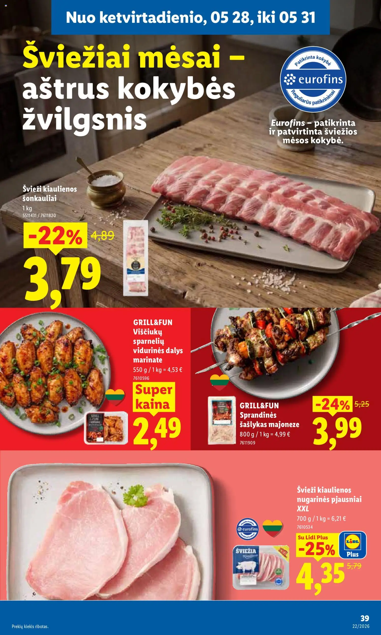 LIDL akcijos nuo 25.05.2026 | Puslapis: 31 | Prekių: Kiaulienos, Viščiukų