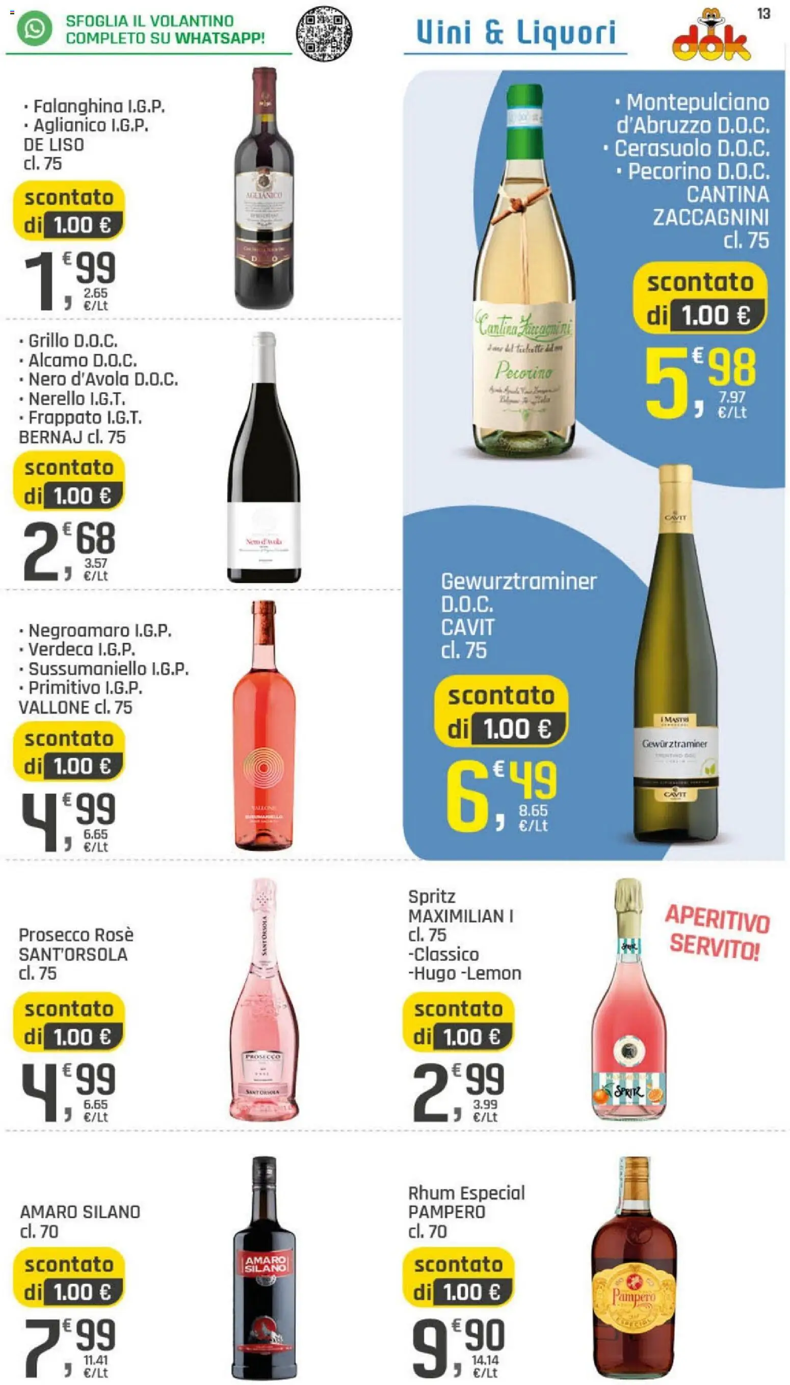 Volantino DOK del 02/09/2026 | Pagina: 13 | Prodotti: Prosecco, Pecorino, Amaro, Aperitivo
