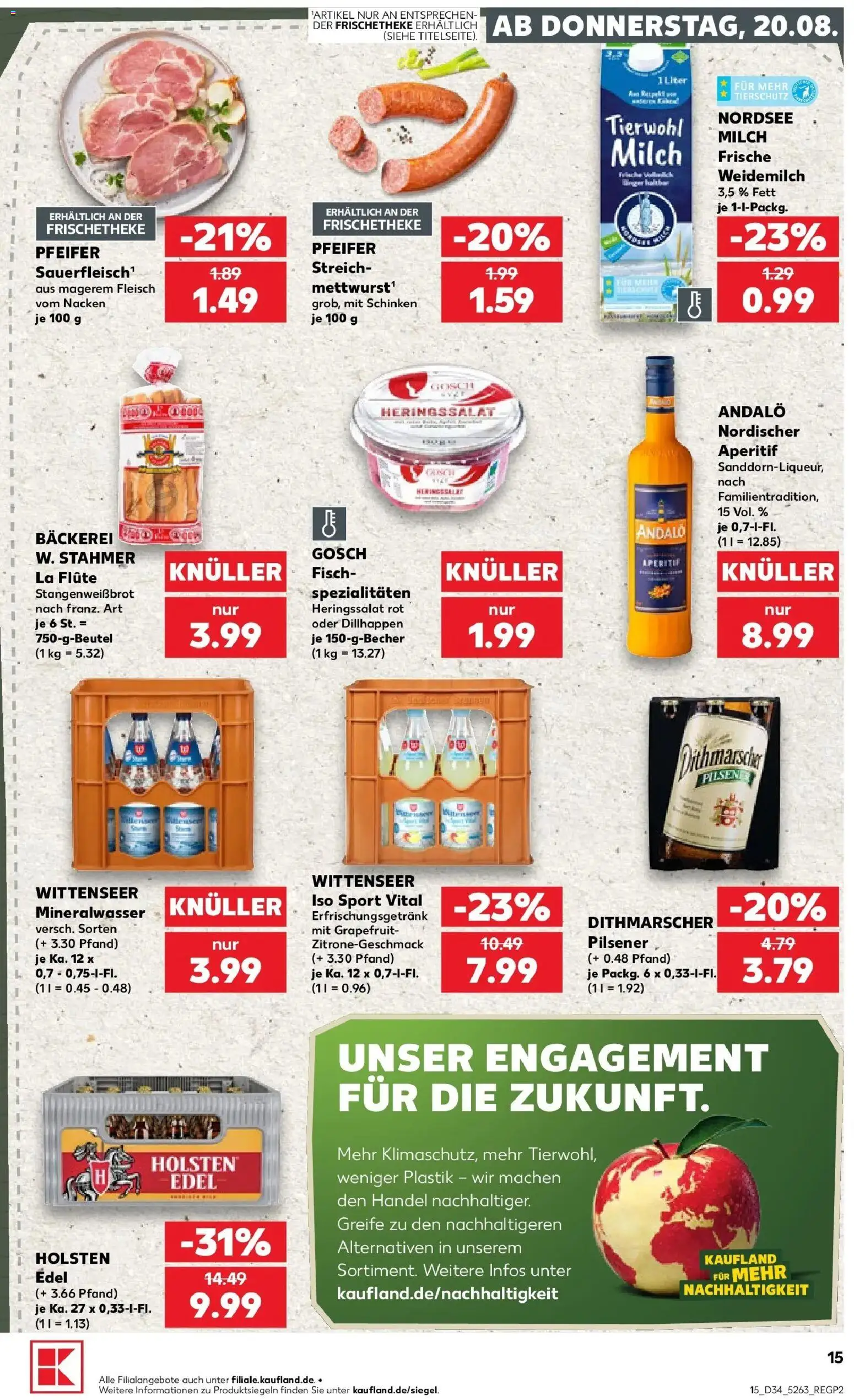 Prospekt Kaufland ab 20.08.2026 » Angebote Online zum Blättern | Seite: 15 | Produkte: Holsten, Fisch, Grapefruit, Schinken