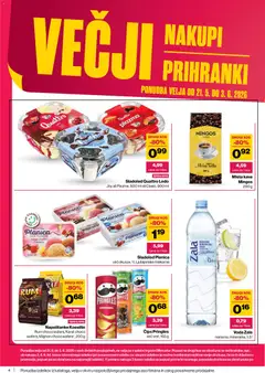 Mercator katalog akcije – veljaven od 21.05.2026 | Stran: 4 | Izdelki: Napolitanke, Kos, Cips, Sladoled