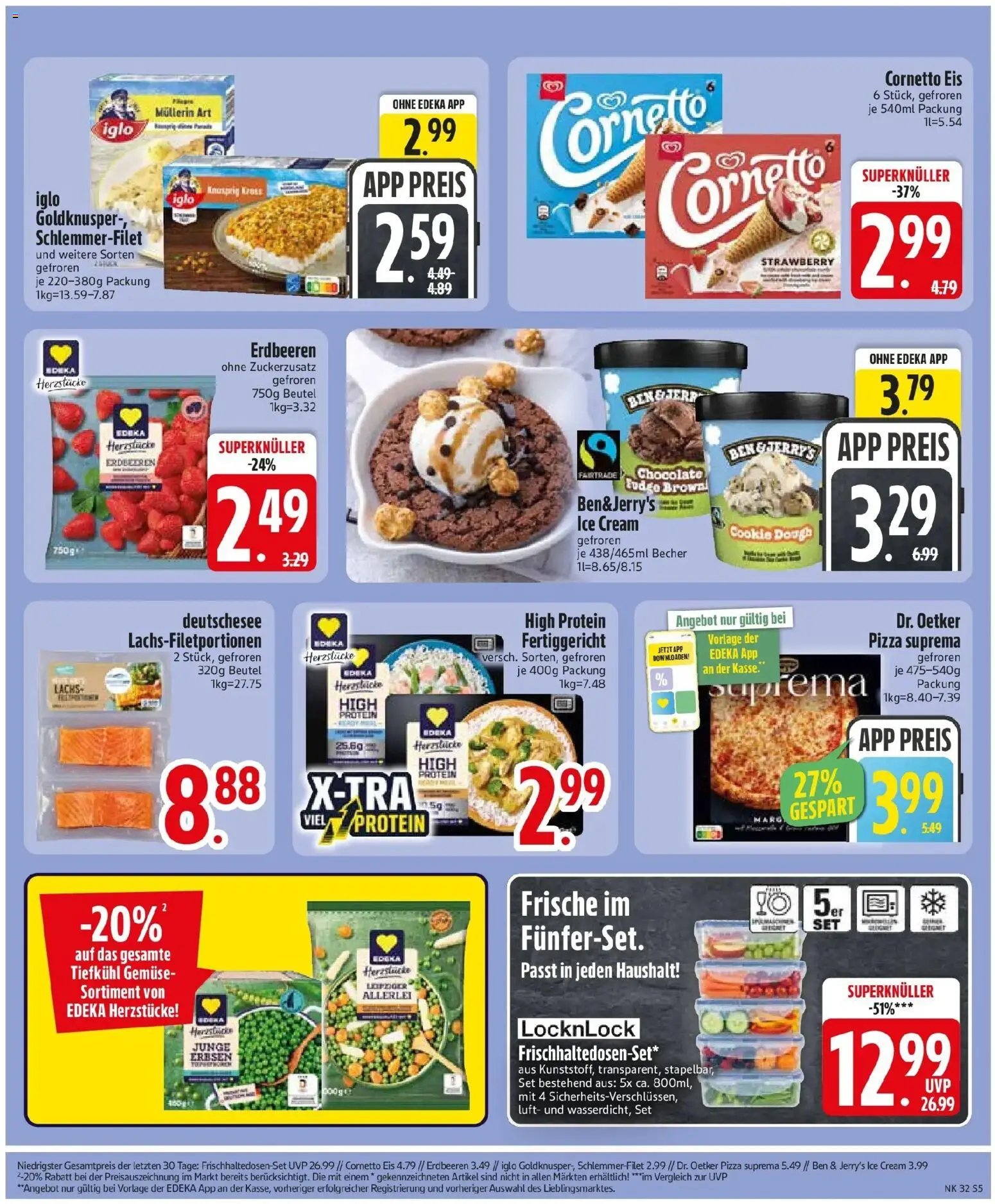 Edeka Prospekt Rattenberg (ab 03.08.2026) » Angebote Online | Seite: 7 | Produkte: Iglo, Ben & Jerry's, Lachs, Pizza