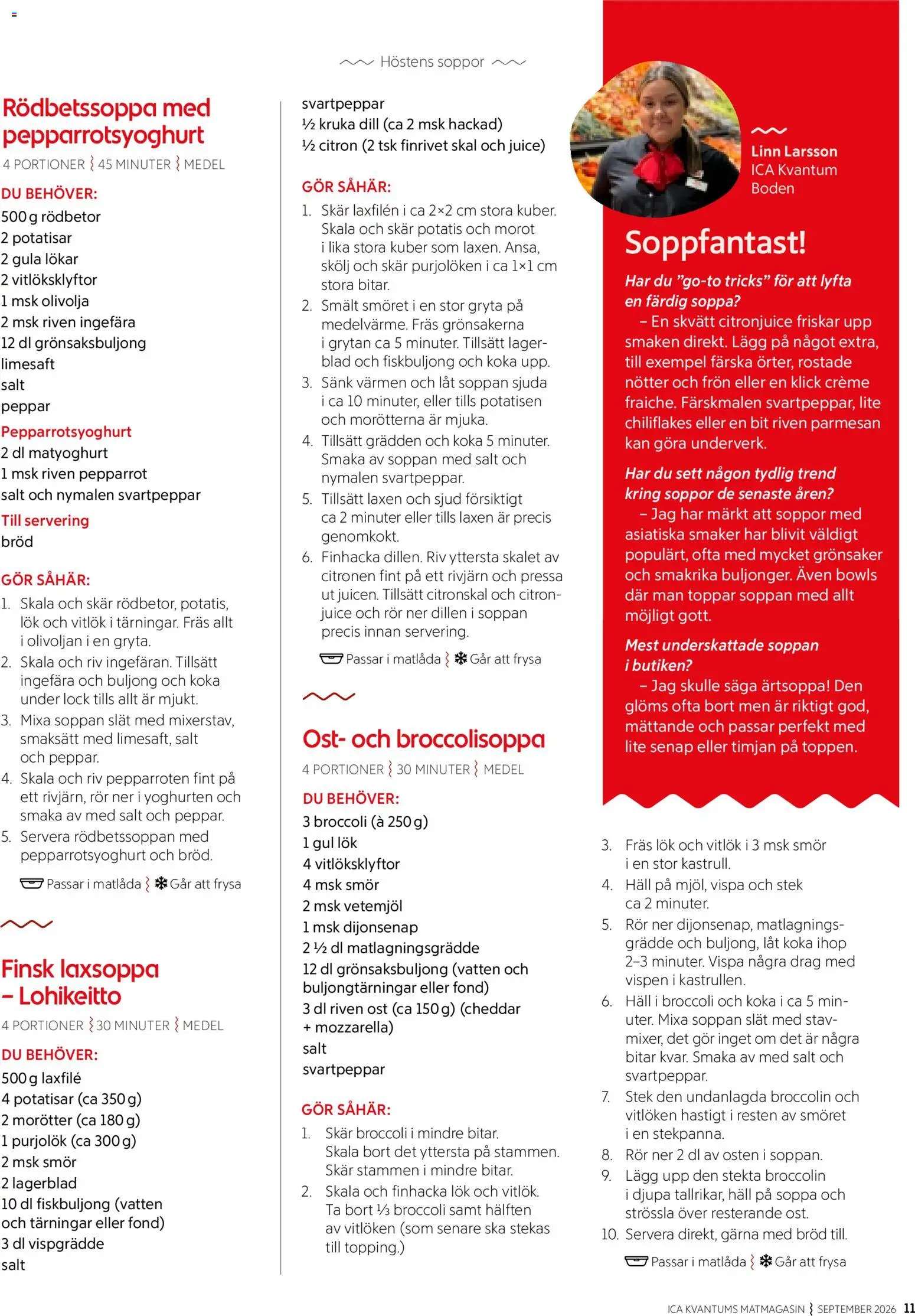 ICA Kvantum reklamblad aktuell från 01/09/2026 | Sida: 11 | Produkter: Stek, Smör, Bröd, Vitlök