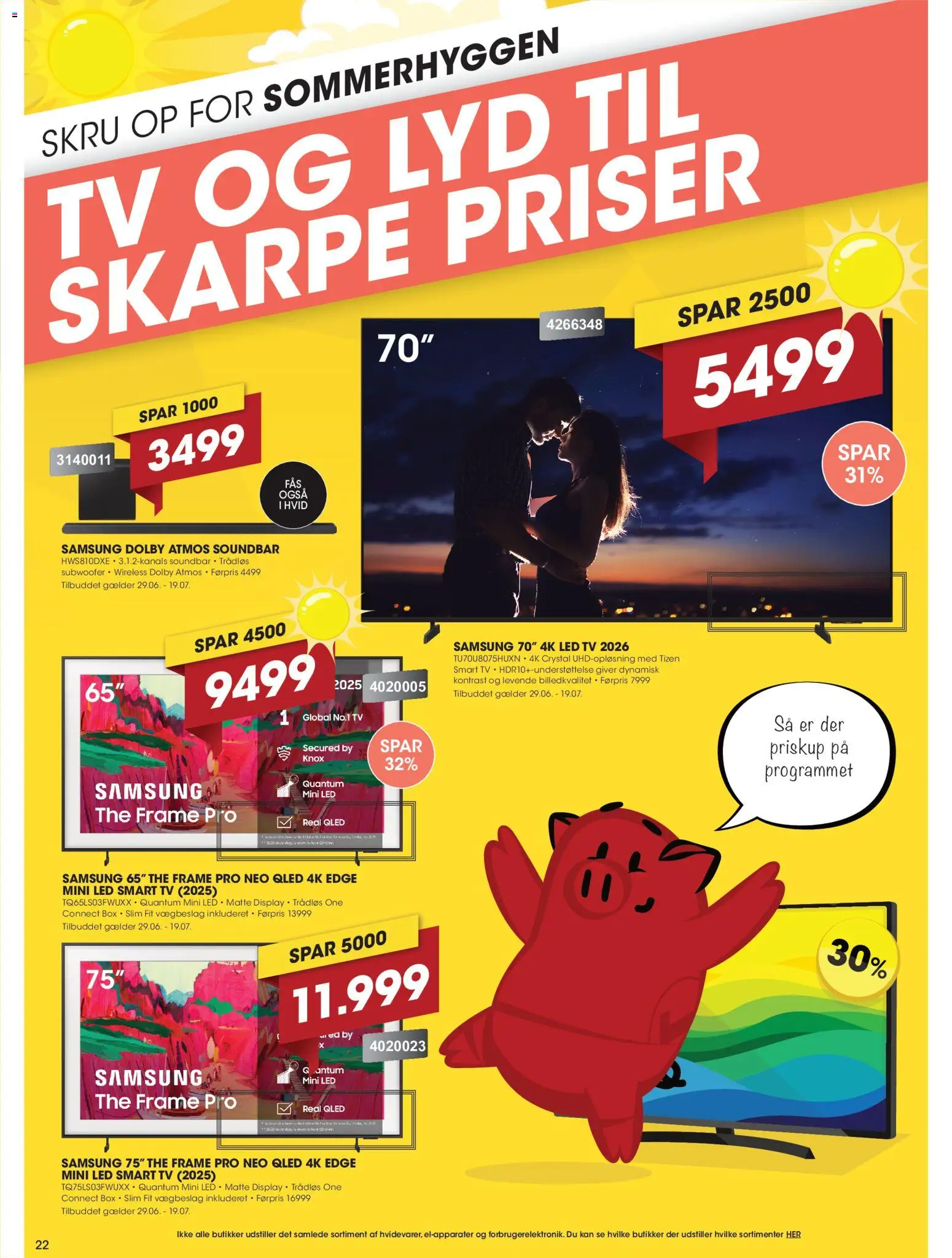 Punkt1 tilbudsavis – gyldig fra 29/06/2026 | Side: 22 | Produkter: Soundbar, Smart TV, TV, Måtte