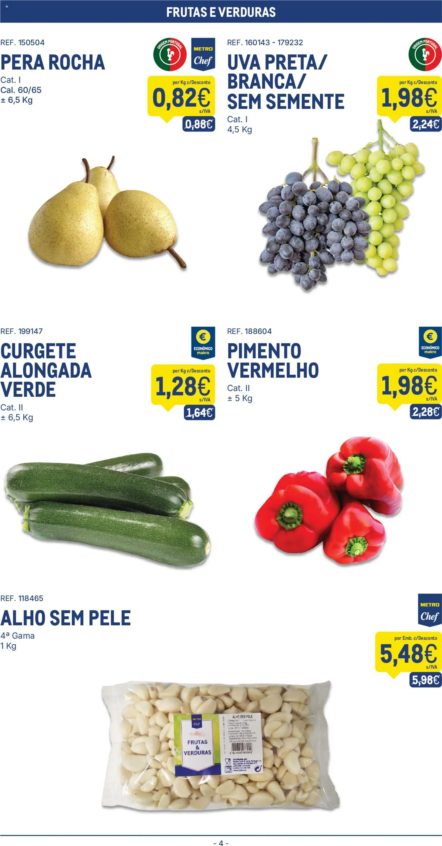 Makro Folheto │ válido de 22/09/2026 | Página: 4 | Produtos: Curgete, Frutas, Alho, Pimento
