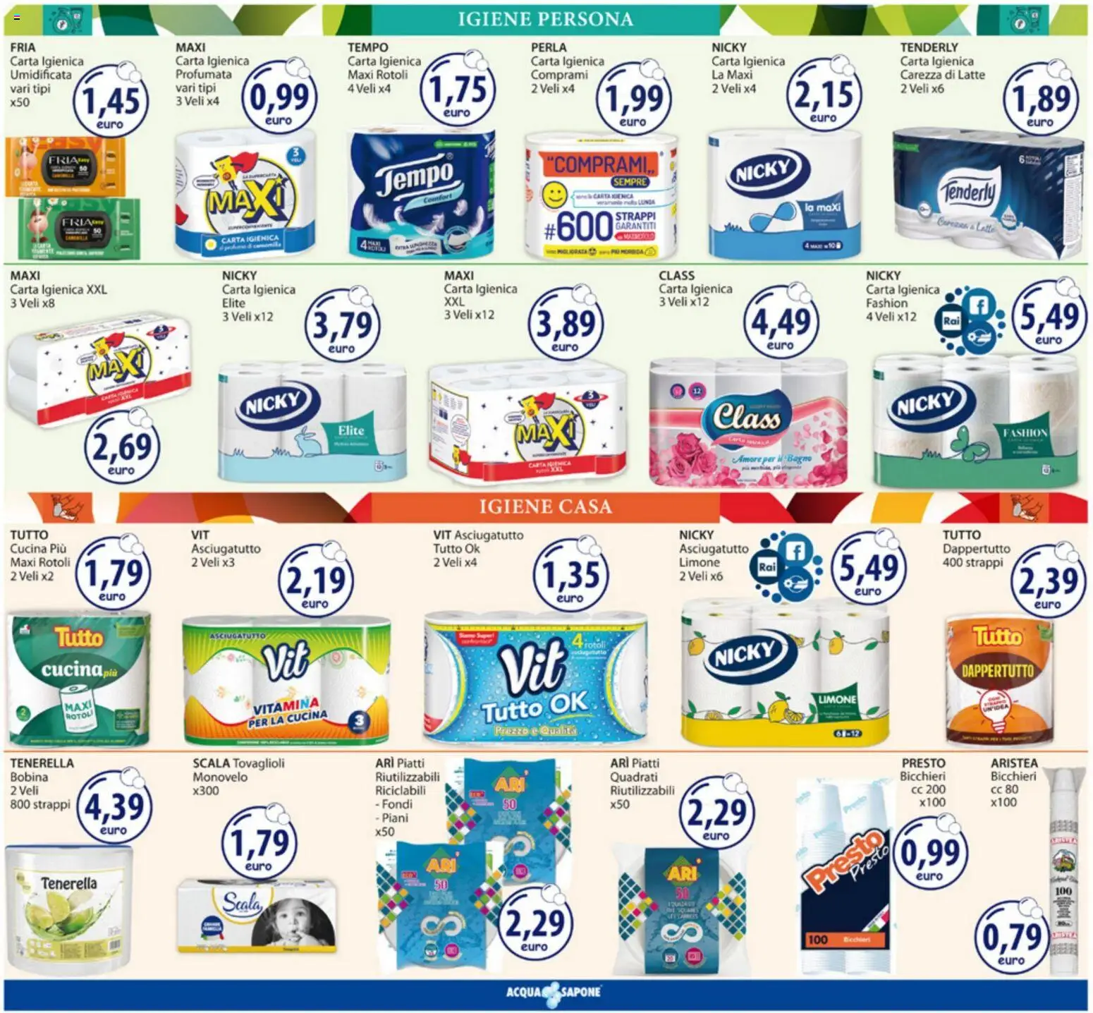 Volantino Acqua e Sapone del 05/10/2026 | Pagina: 13 | Prodotti: Piatti, Scala, Asciugatutto, Bagno
