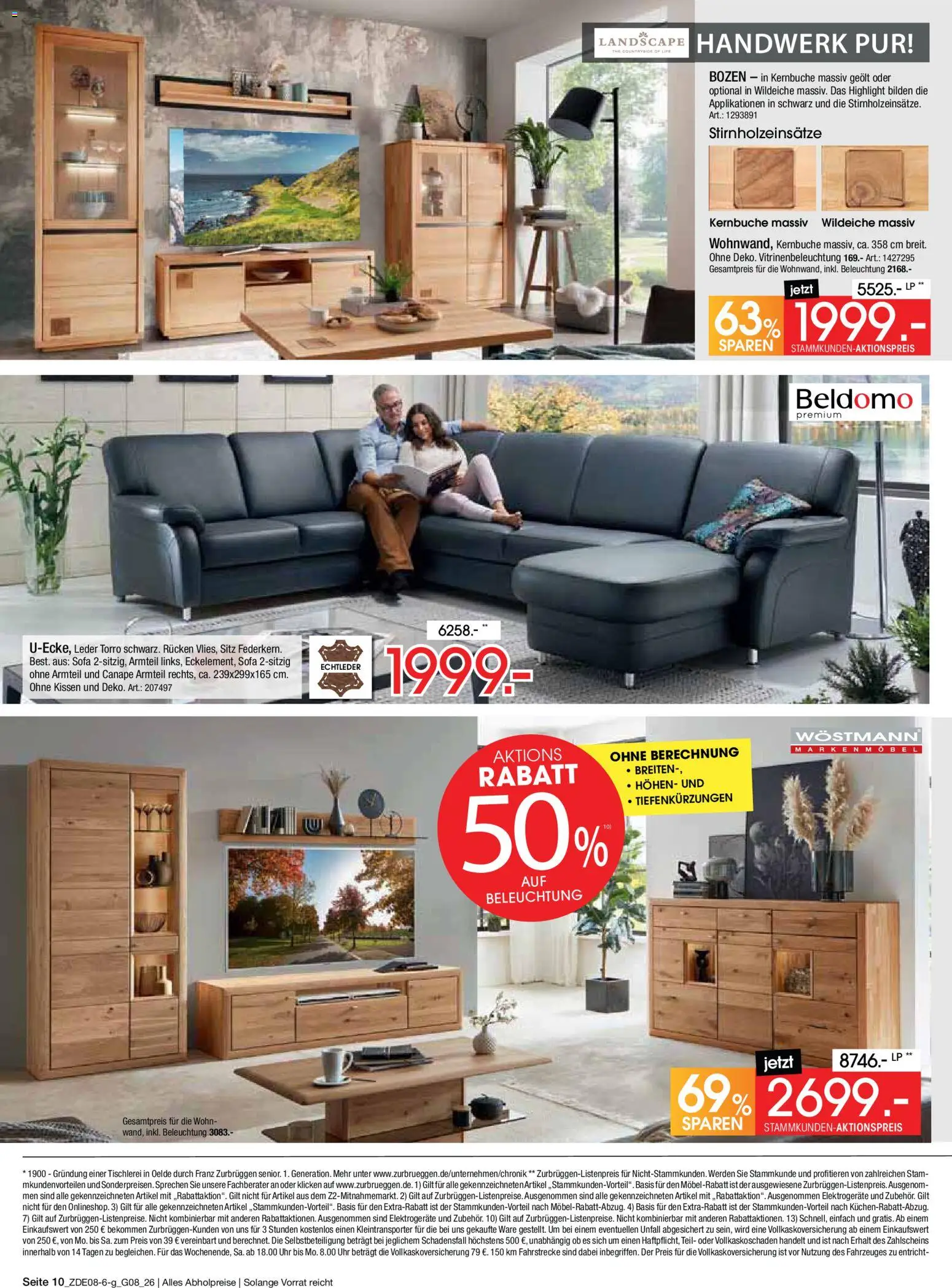 Zurbrüggen Bonus sonder-tage – gültig ab 31.07.2026 | Seite: 10 | Produkte: Kissen, Sofa, Uhr