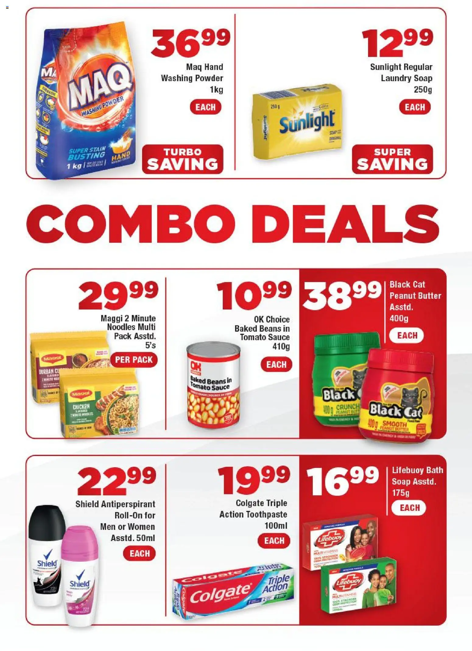 New OK Foods catalogue – valid from 04.05.2026 | Page: 3 | Products: Baked beans, Butter, Powder, Noodles