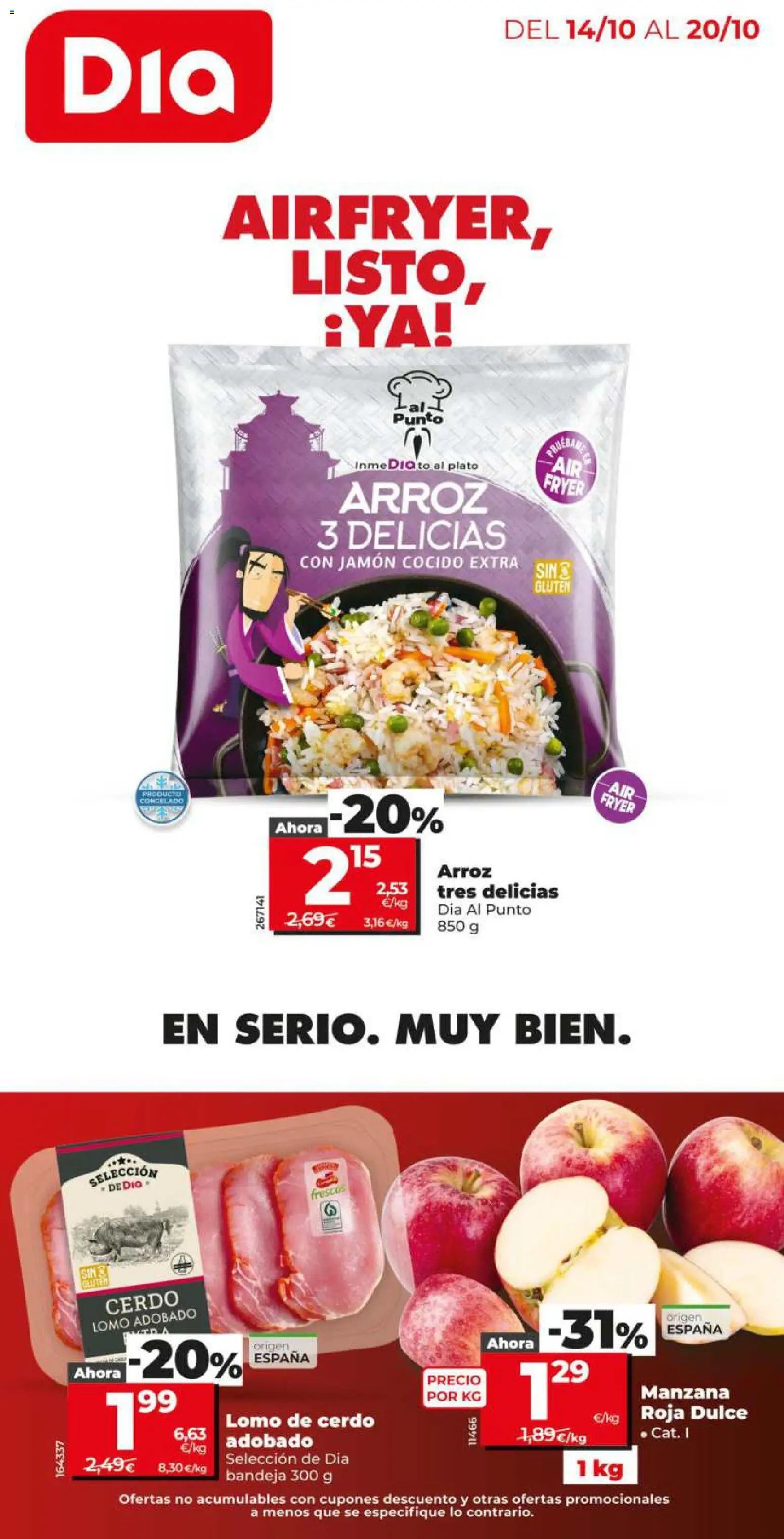 Dia - folleto │ válido desde el 14/10/2026 | Página: 1 | Productos: Jamón, Arroz, Manzana, Lomo de cerdo