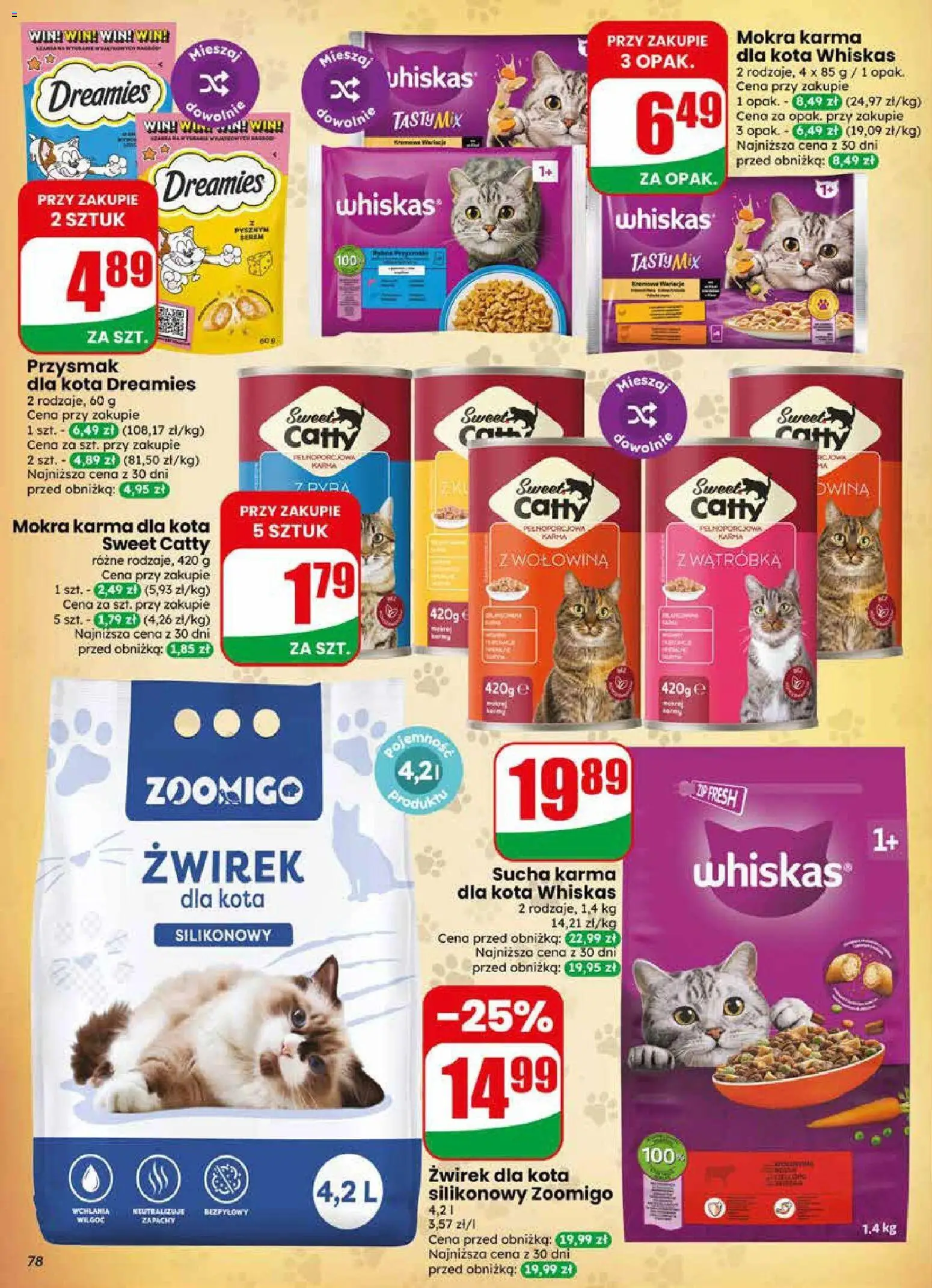Dino gazetka od 17.06.2026 | Strona: 78 | Produkty: Żwirek dla kota, Wątróbka, Karma dla kota, Wołowina