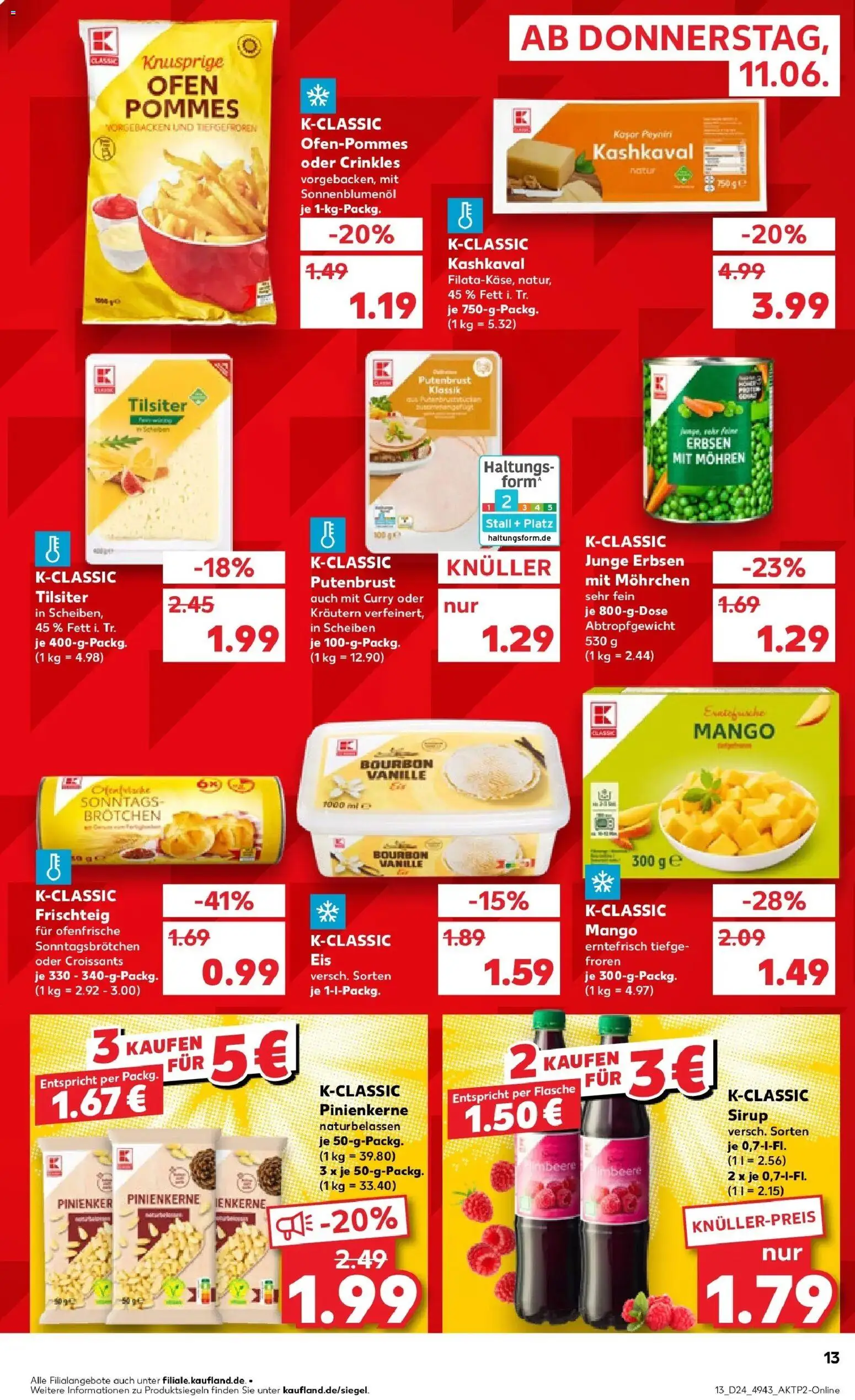 Kaufland Prospekt Düren – gültig ab 11.06.2026 | Seite: 13 | Produkte: Ofen, Sonnenblumenol, Sirup, Mango