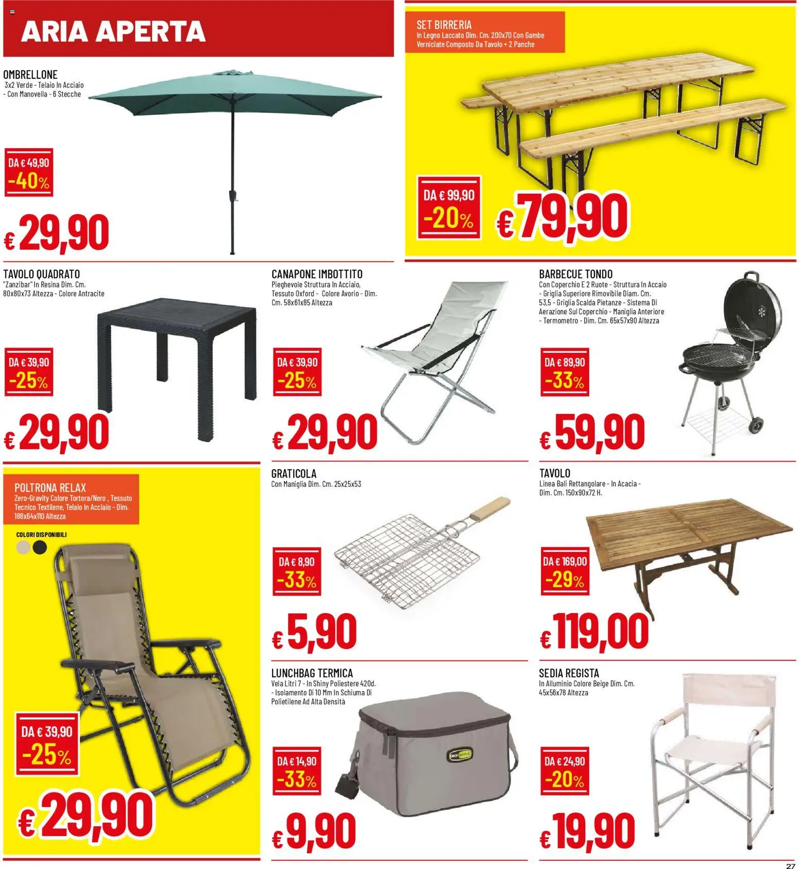 Volantino Galassia del 09.04.2026 | Pagina: 27 | Prodotti: Barbecue, Set birreria, Griglia, Poltrona