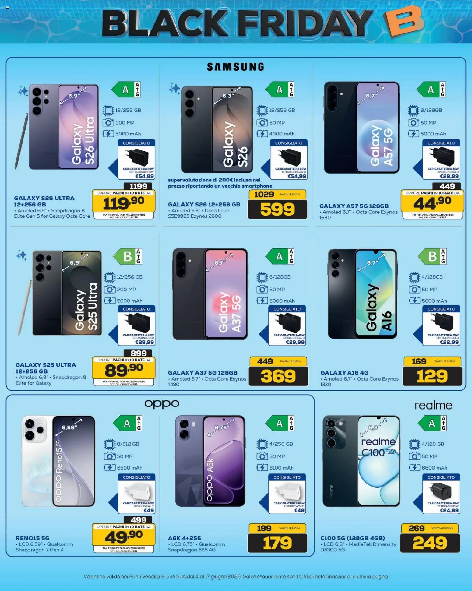 Volantino BRUNO del 04.06.2026 | Pagina: 12 | Prodotti: Tè, Smartphone, Samsung