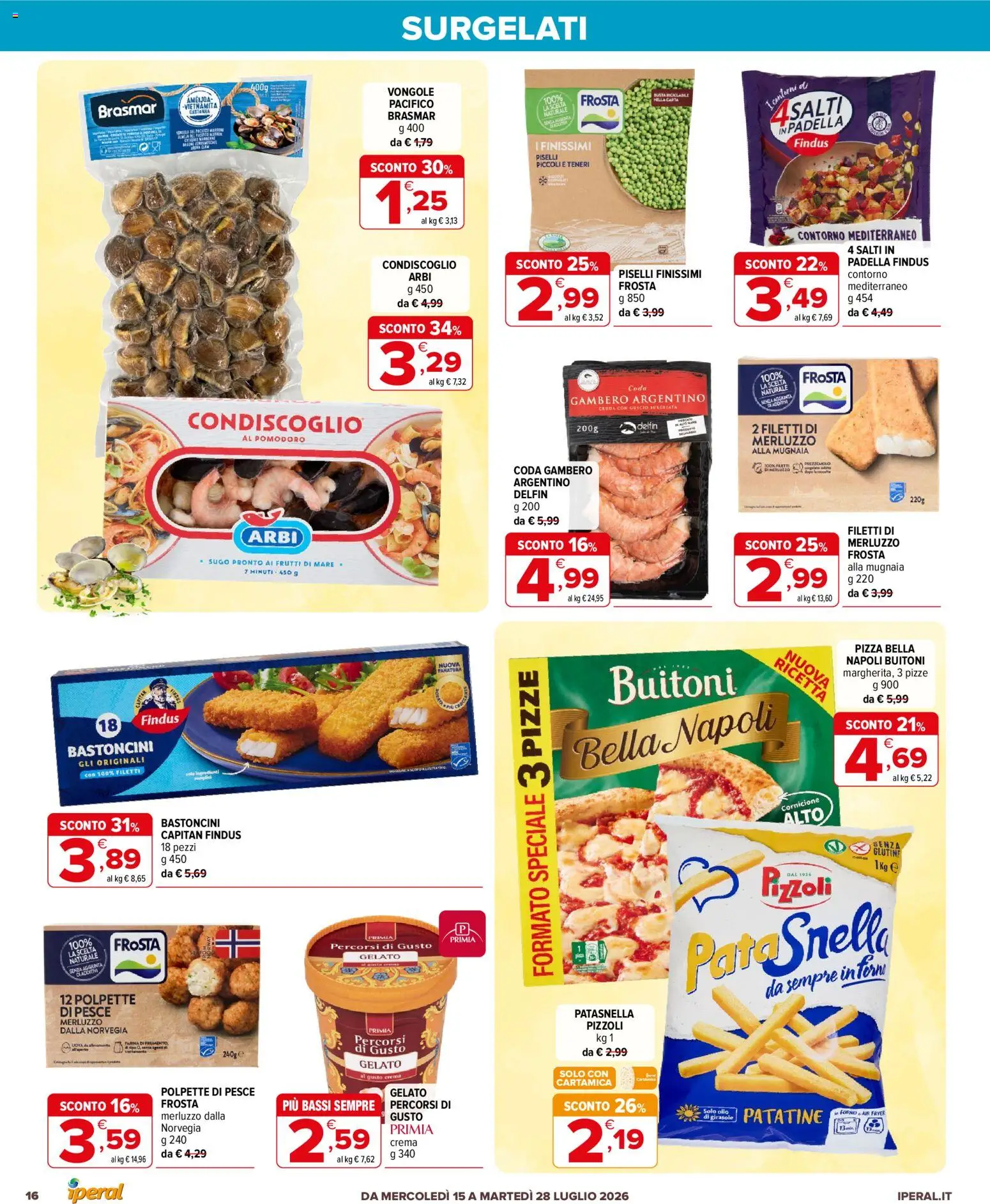 Volantino Iperal del 15/07/2026 | Pagina: 16 | Prodotti: Crema, Frutti di mare, Padella, Sugo