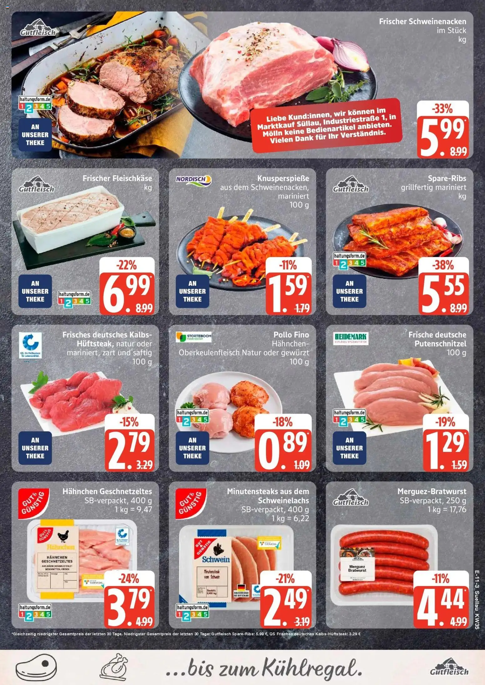 Edeka Prospekt Mölln (ab 24.08.2026) » Angebote Online | Seite: 13 | Produkte: Theke, Bratwurst, Schweinenacken, Putenschnitzel