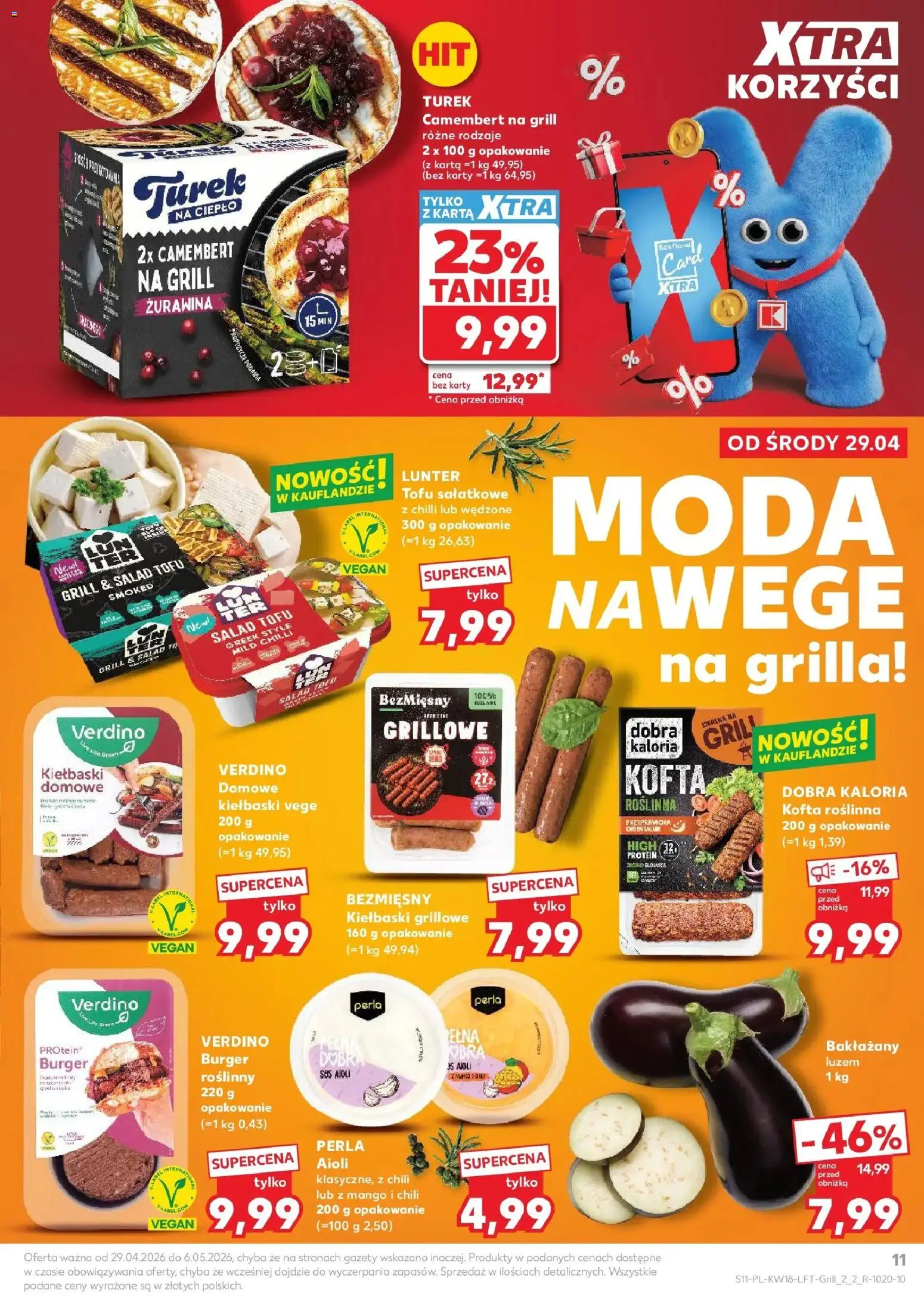 Kaufland - Kaufland Gazetka Tygodnia ważna do 06.05 od 28.04.2026 | Strona: 11 | Produkty: Kiełbaski, Camembert, Tofu, Sos