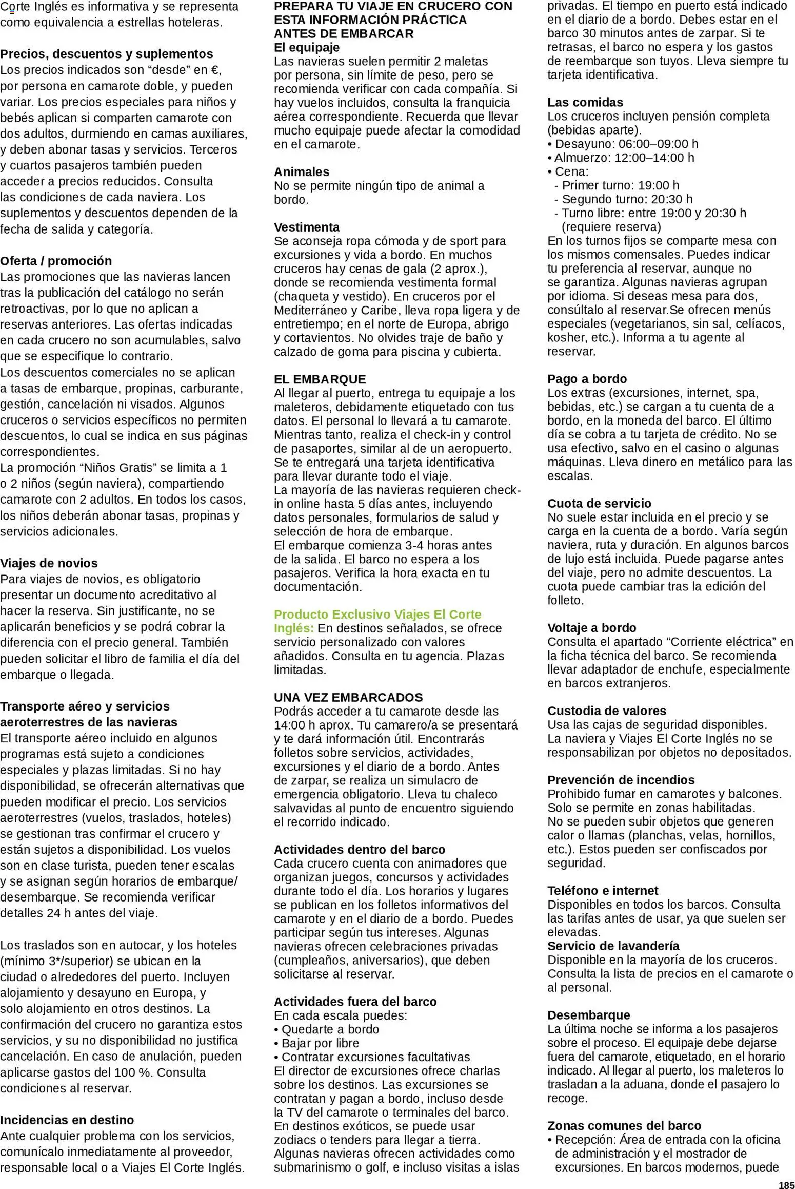 Viajes El Corte Inglés Cruceros marítimos │ válido desde el 01/01/2026 | Página: 186 | Productos: Chaqueta, Ropa, Mesa, Baño