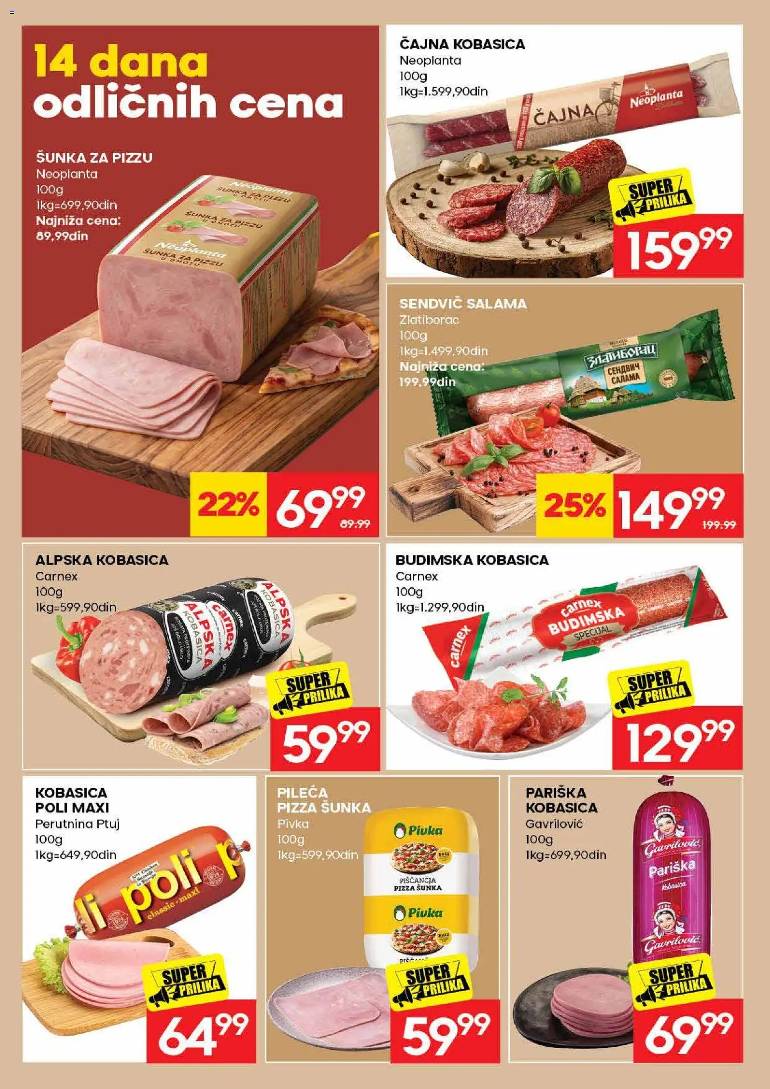 Idea katalog - važi od 31.08.2026 | Strana: 10 | Proizvode: Budimska kobasica, Salama, Šunka, Kobasica