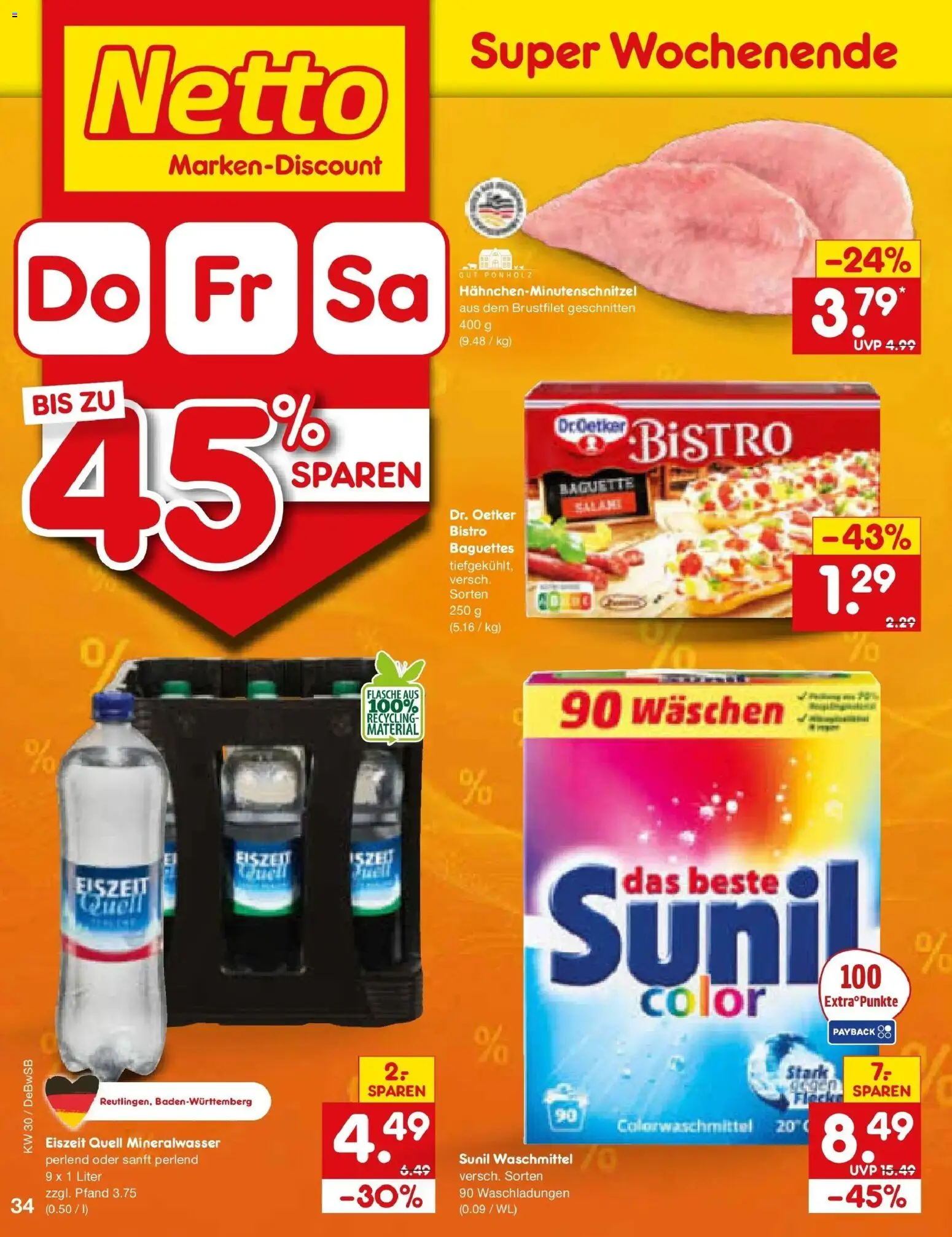 Netto Marken-Discount Prospekt Waiblingen-Bittenfeld – gültig ab 20.07.2026 | Seite: 58 | Produkte: Baguette, Mineralwasser, Waschmittel, Salami