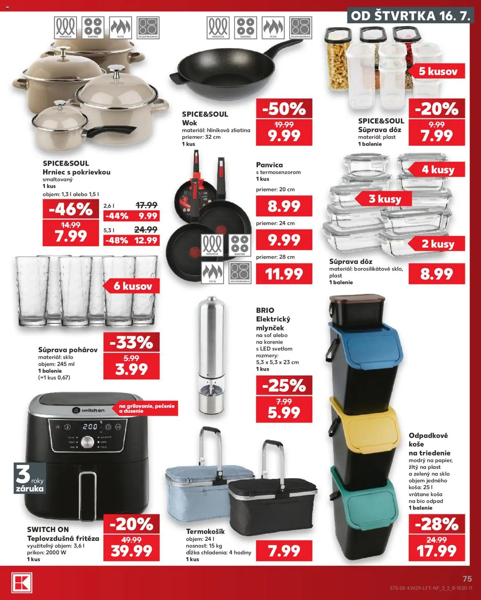 Nové Kaufland akcie – leták je platný od 16.07.2026 | Strana: 75 | Produkty: Hodiny, Fritéza, Teplovzdušná frítéza, Indukcia