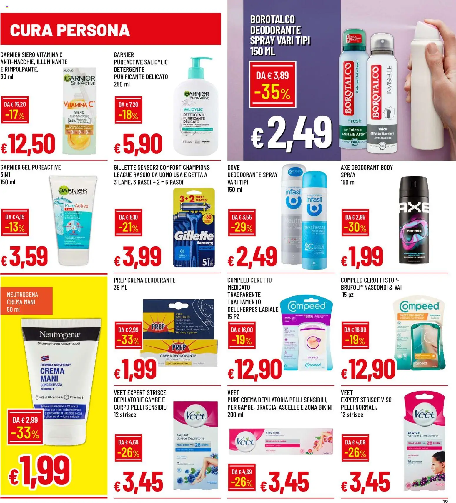 Volantino Galassia del 25/06/2026 | Pagina: 19 | Prodotti: Rasoio, Crema depilatoria, Detergente, Bikini