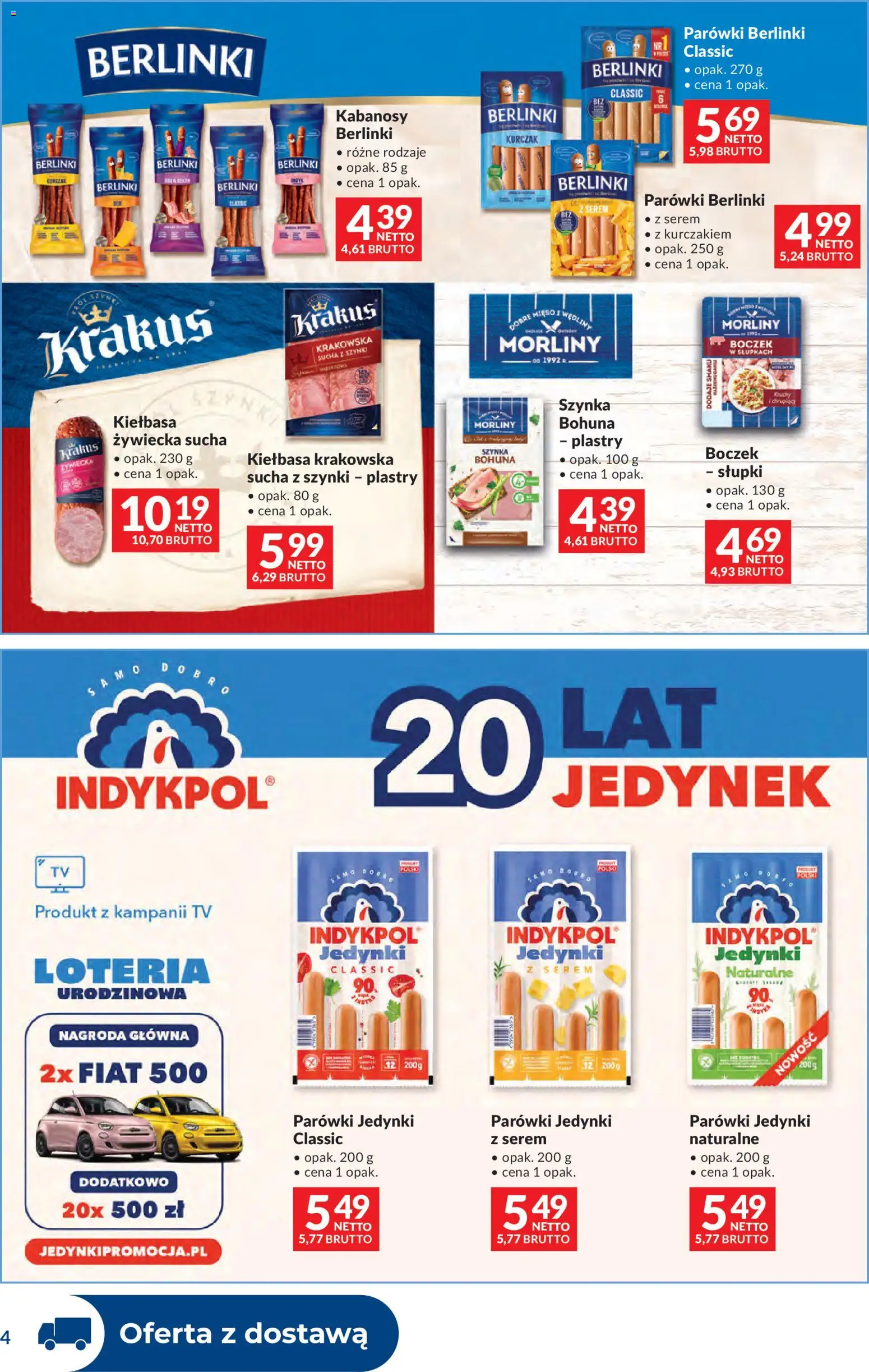 Makro gazetka - Dystrybucja do sklepów od 01.09.2026 | Strona: 4 | Produkty: Kiełbasa, Parówki, Boczek, Berlinki