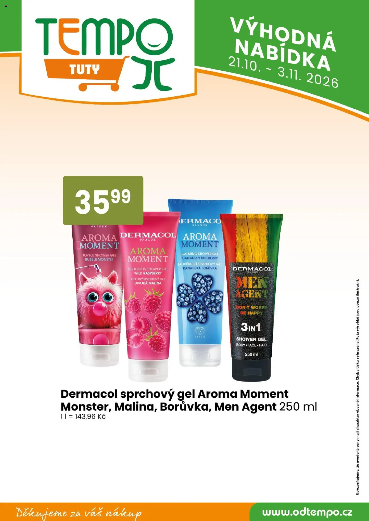 TEMPO leták - market od 21.10.2026 | Strana: 17 | Produkty: Sprchový gel, Monster
