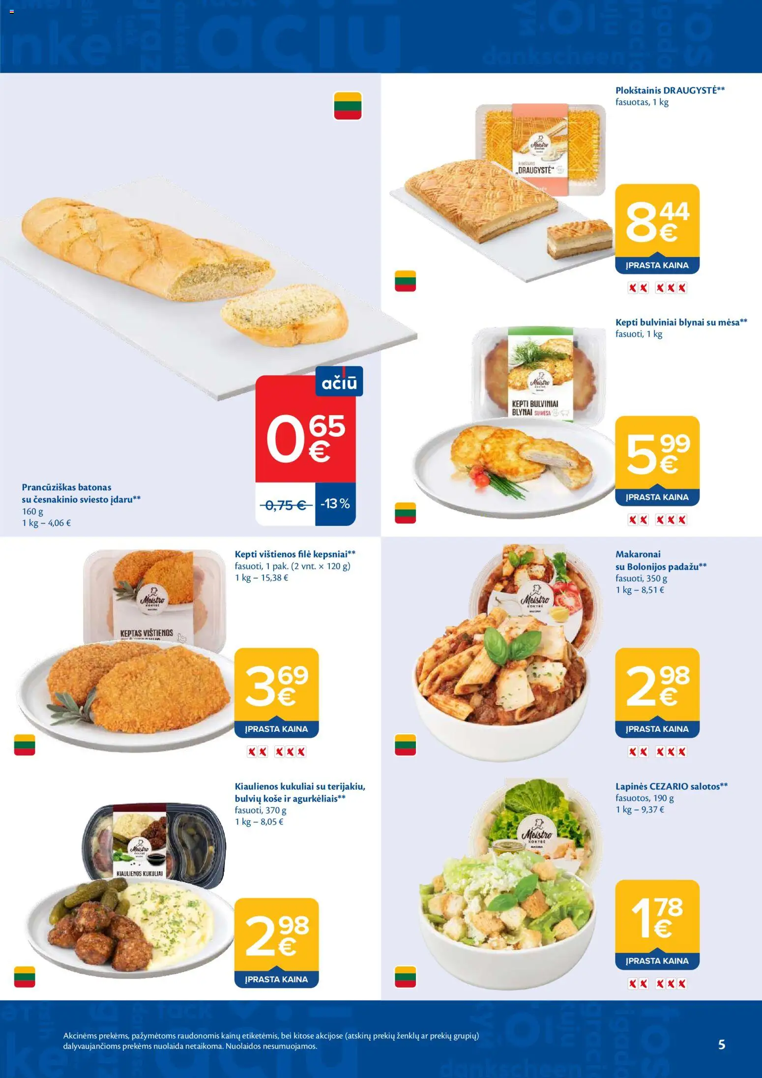 MAXIMA akcijos nuo 26.05.2026 | Puslapis: 5 | Prekių: Salotos, Košė, Vištienos, Kiaulienos